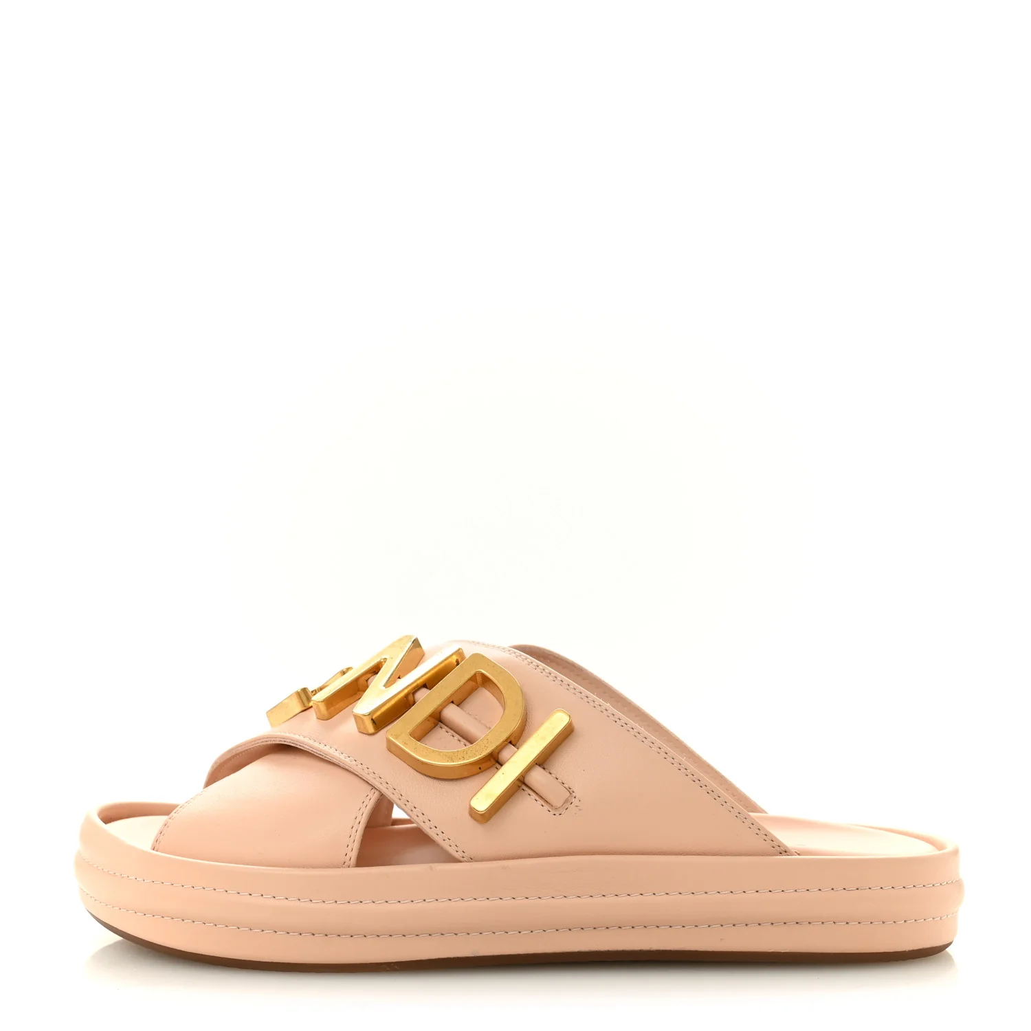 Vitello Womens Fendigraphy Slide Sandals 37 Light Rose