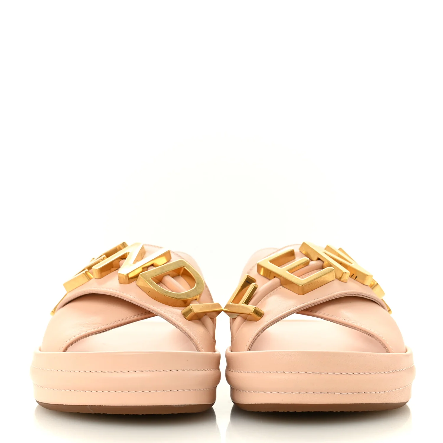 Vitello Womens Fendigraphy Slide Sandals 37 Light Rose - Image 3