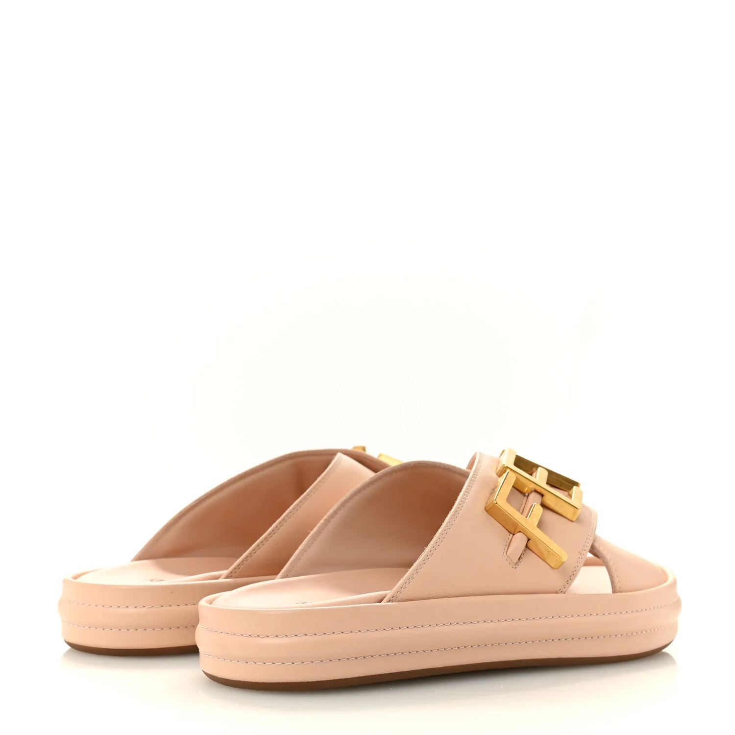 Vitello Womens Fendigraphy Slide Sandals 37 Light Rose - Image 5