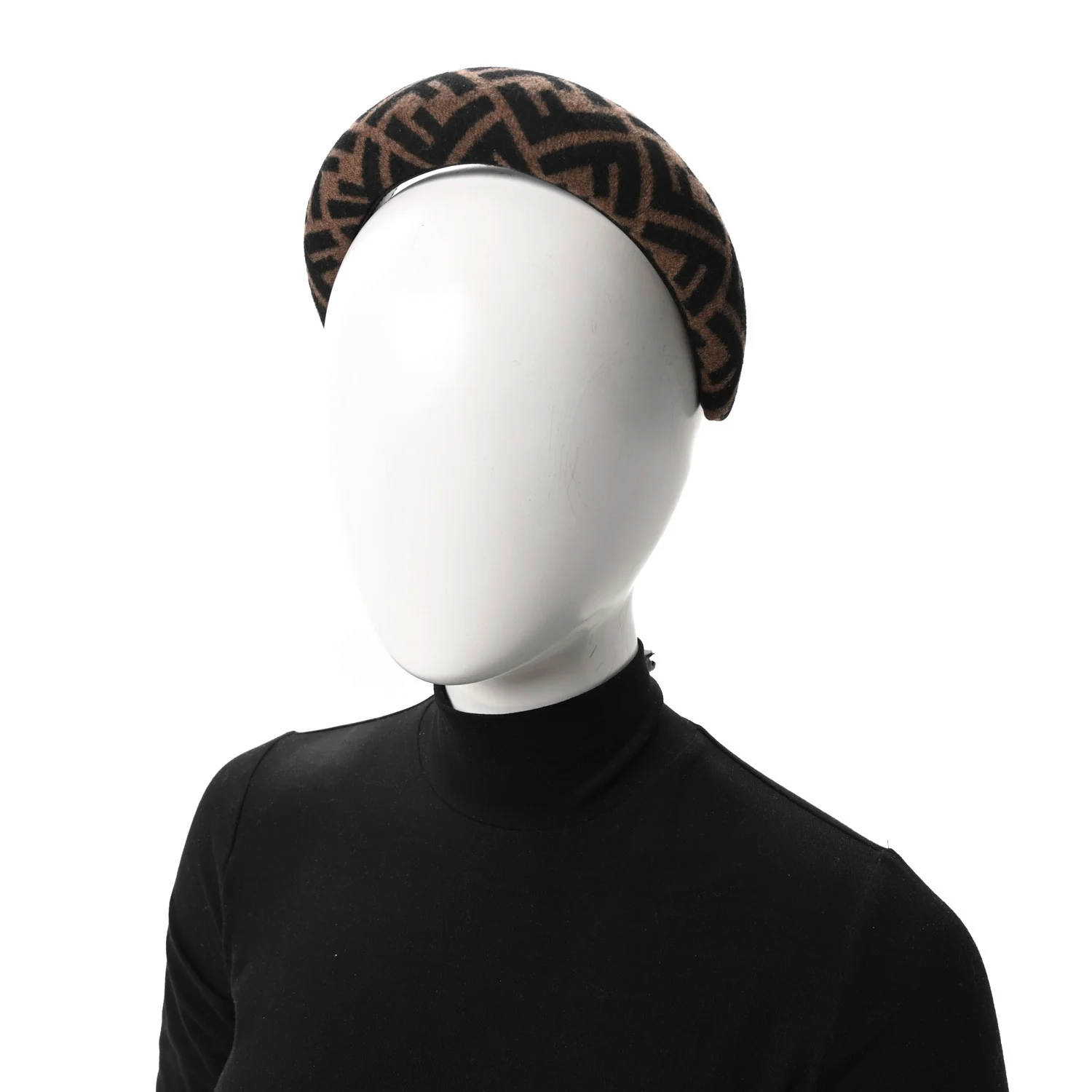 Wool Cashmere FF Logo Headband Tobacco - Image 2