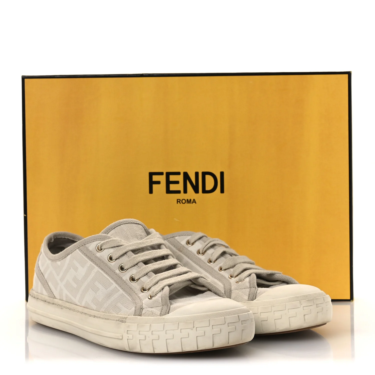 Woven Fabric FF Womens Domino Low Top Sneakers 39 White Beige - Image 14