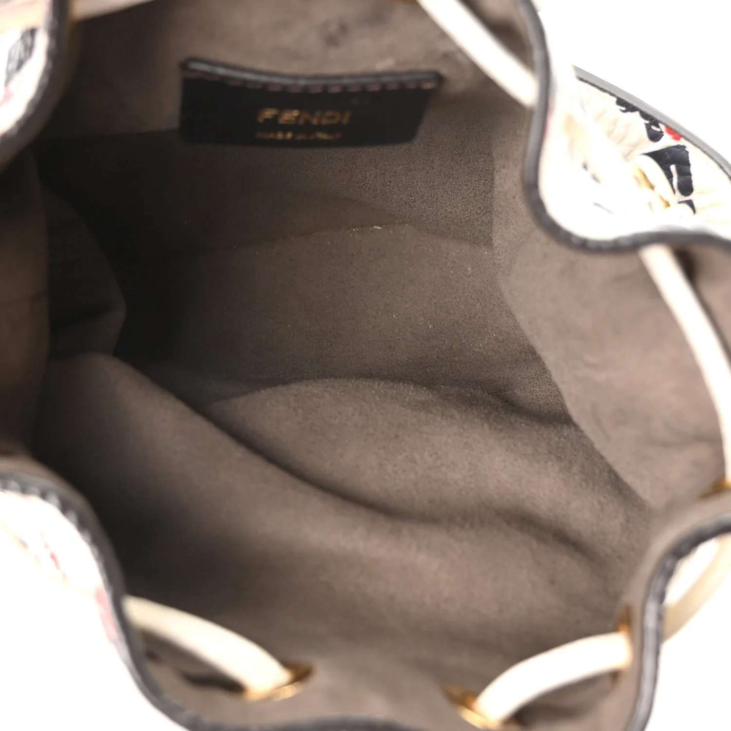 X FILA Vitello F is Fendi Mania Mini Mon Tresor Bucket Bag White - Image 5