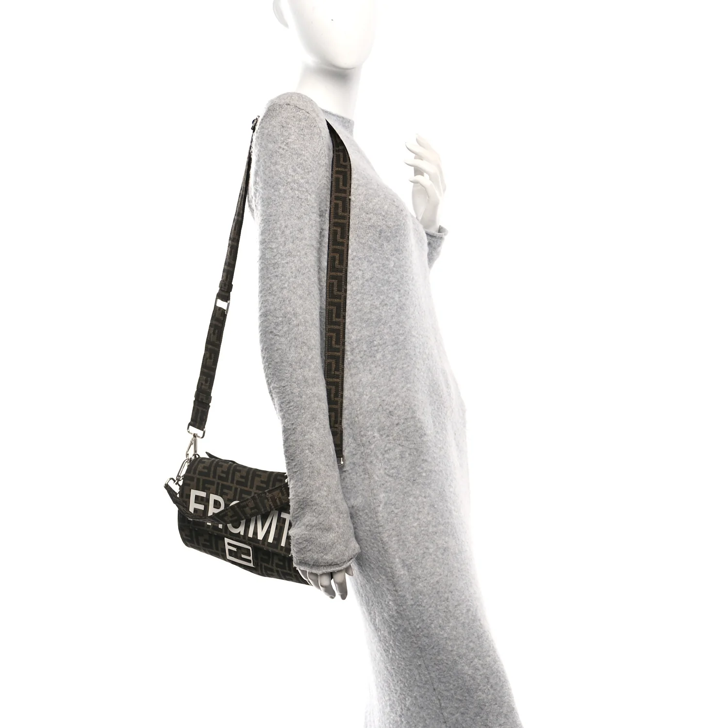 x FRGMT Woven Fabric Jacquard FF Embroidered Baguette Foldable Tote Tobacco Moro - Image 2