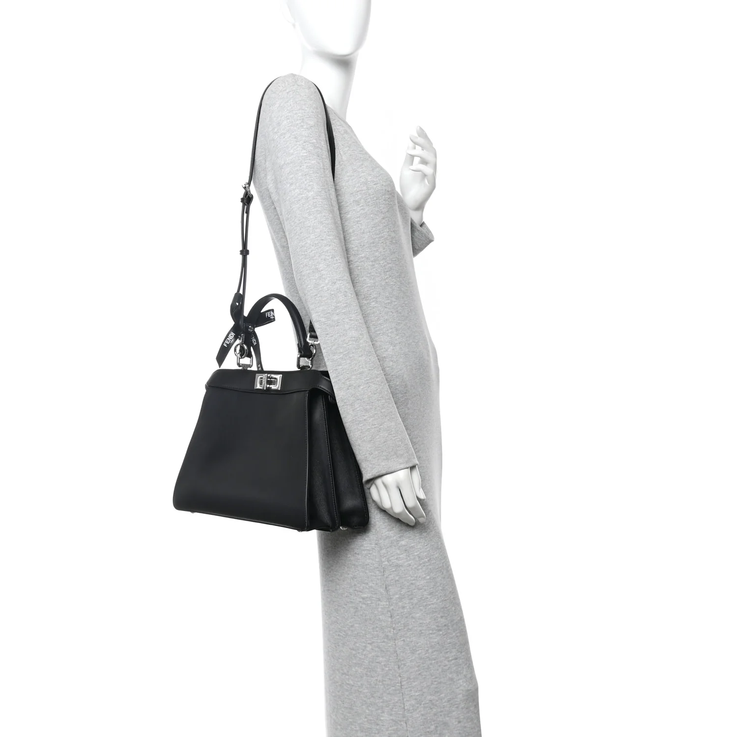 X MARC JACOBS Vitello Seta Shiny Nappa Medium Peekaboo I SEE U Satchel Black - Image 2