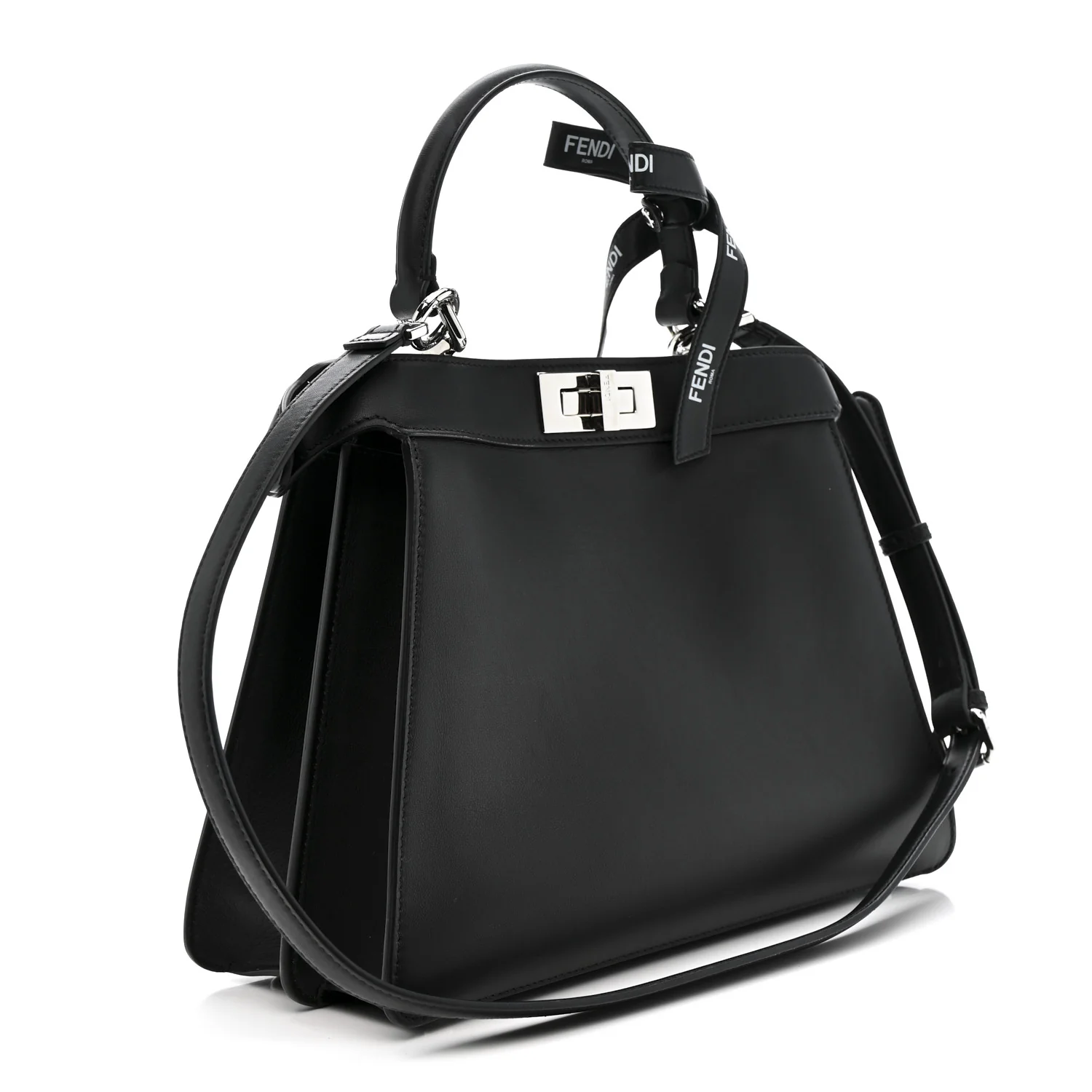 X MARC JACOBS Vitello Seta Shiny Nappa Medium Peekaboo I SEE U Satchel Black - Image 3