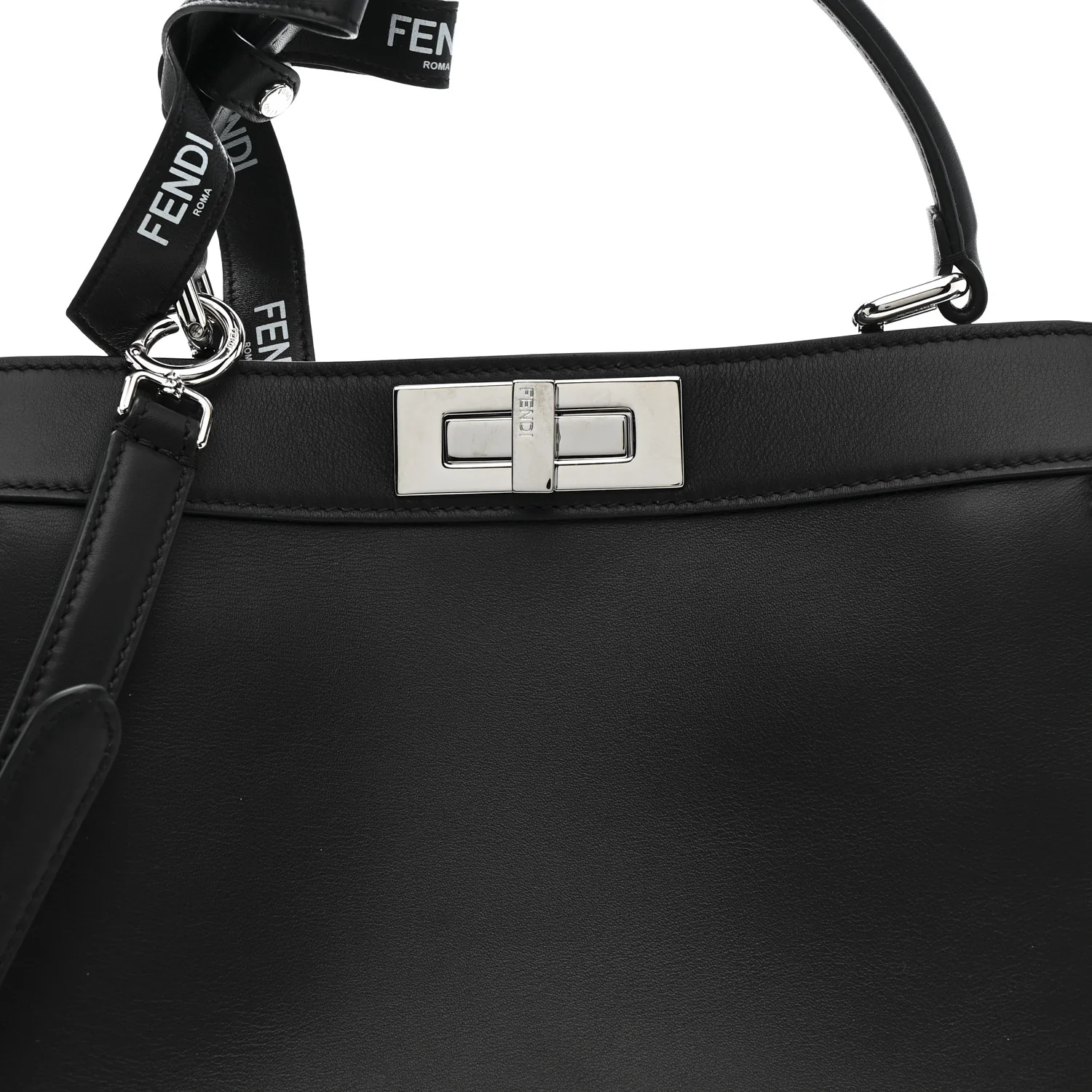 X MARC JACOBS Vitello Seta Shiny Nappa Medium Peekaboo I SEE U Satchel Black - Image 9