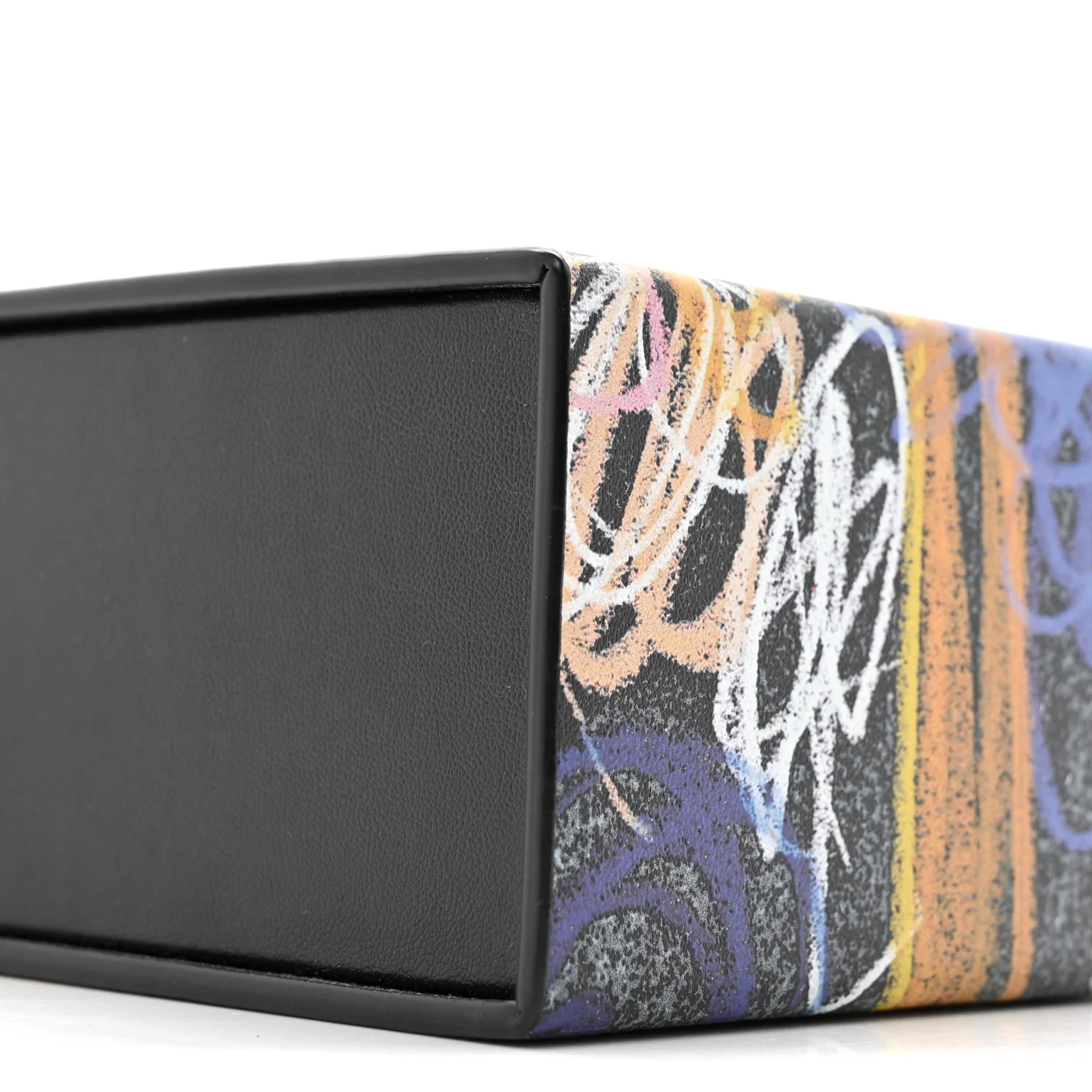 X NOEL FIELDING Calfskin Painted Vertical Box Black Multicolor - Image 9