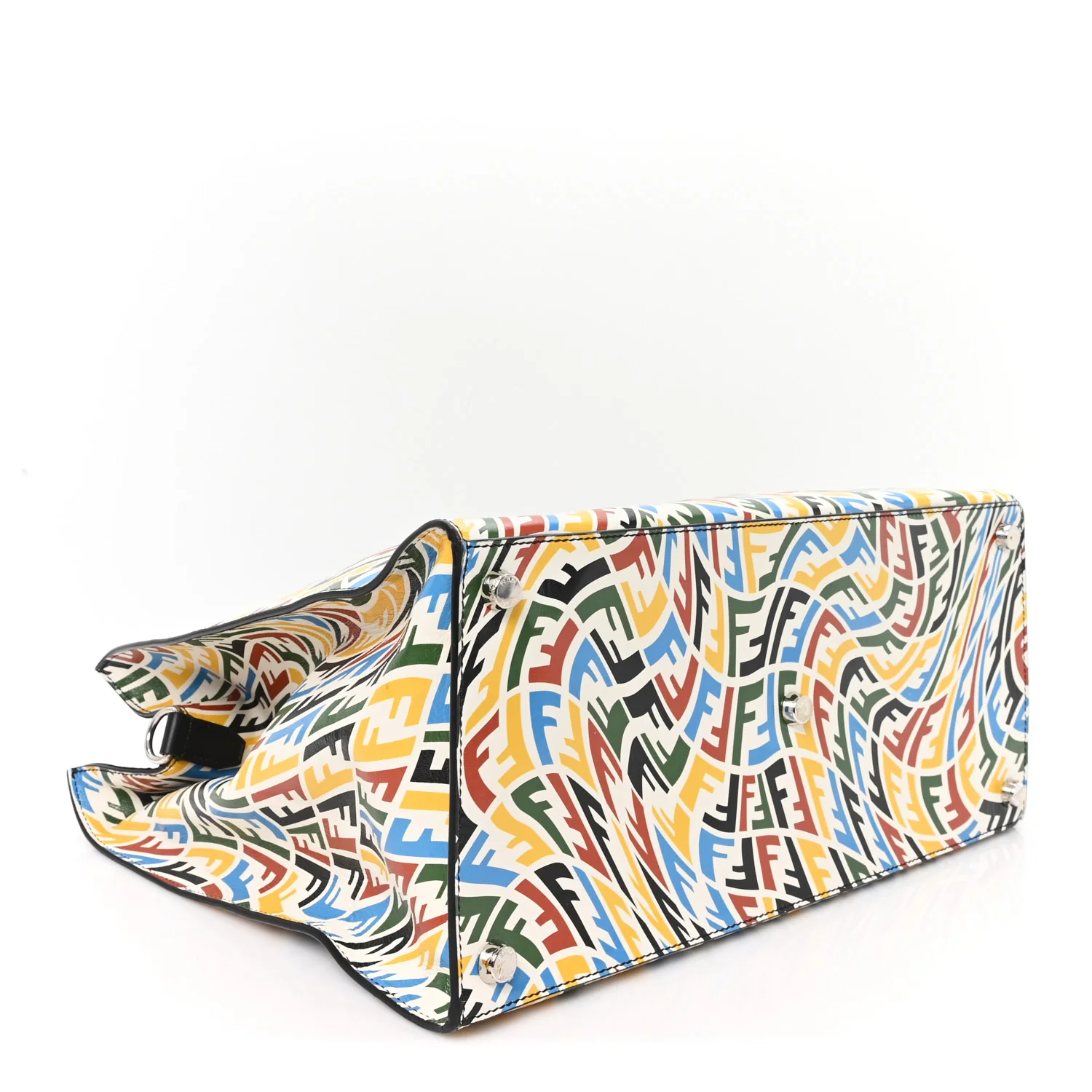 X SARAH COLEMAN Vitello Grace Light FF Vertigo Shopping Tote White Ice Multicolor - Image 4