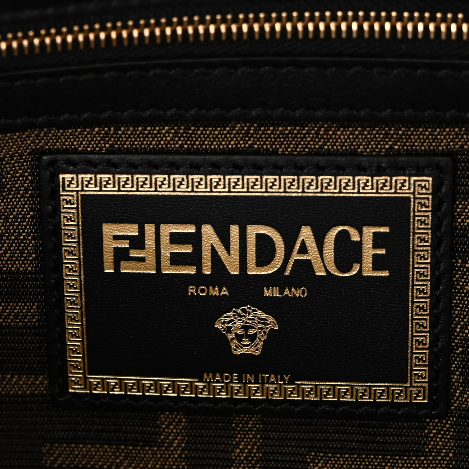 X VERSACE Denim Fendace Patchwork Baguette Blue - Image 6