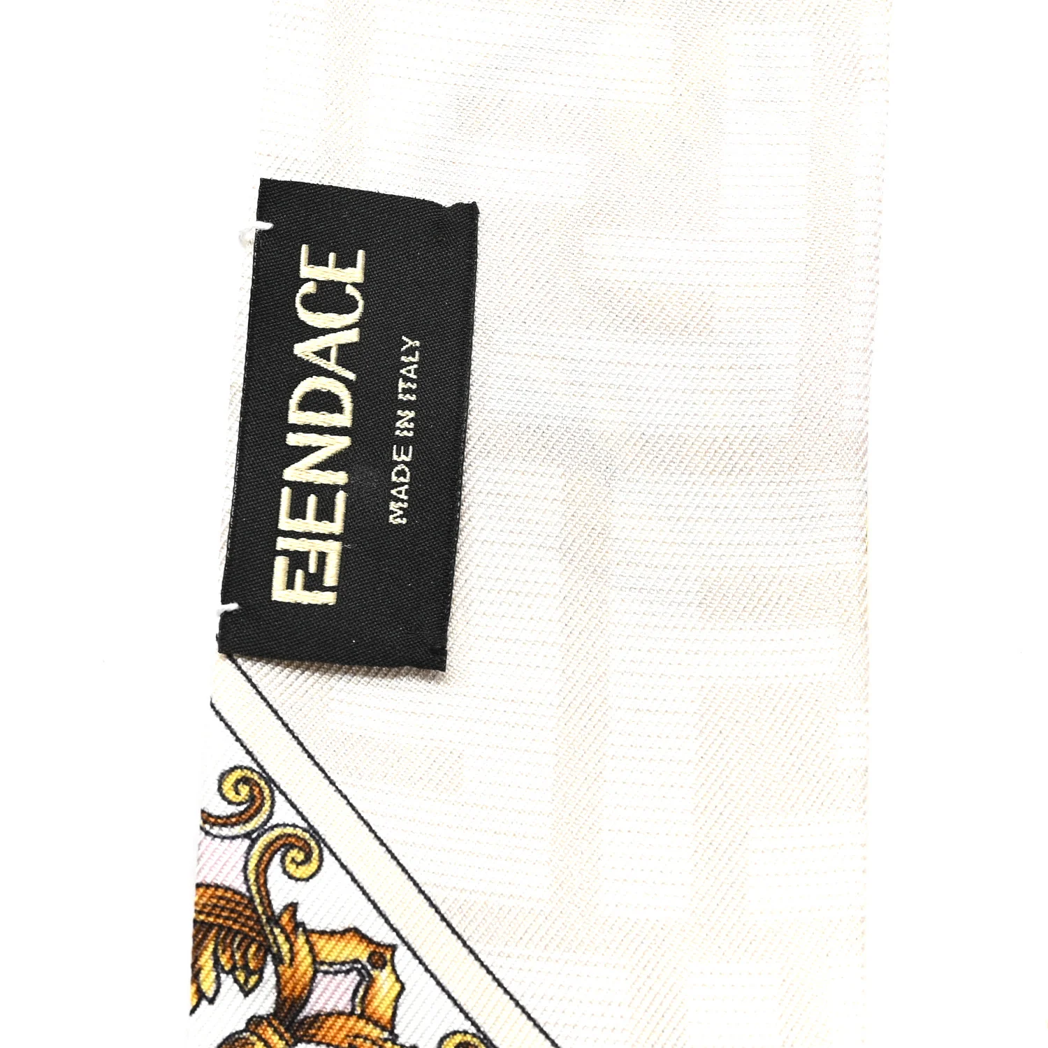 X VERSACE Silk FF Baroque Fendace Wrappy Scarf White Multicolor - Image 3