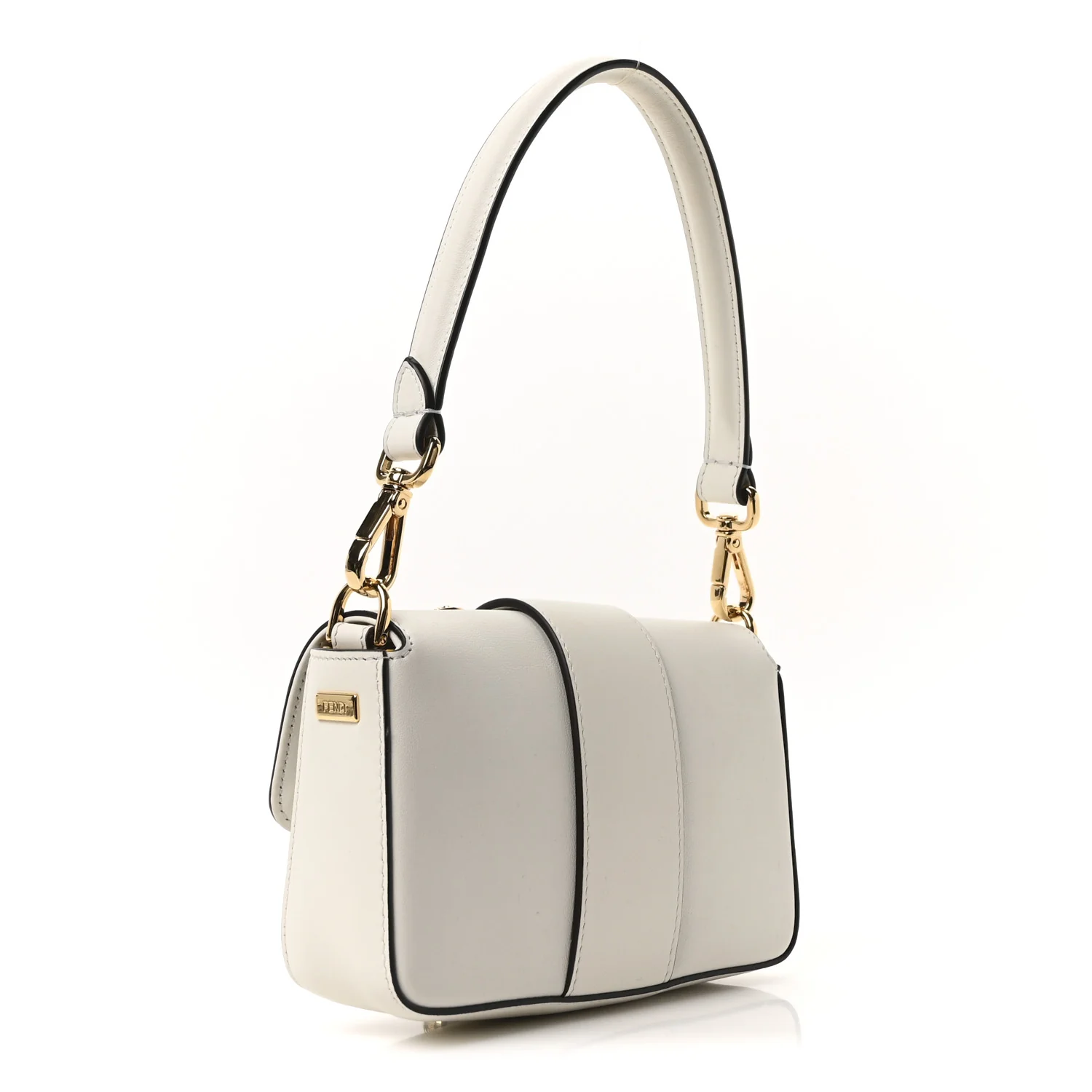 X VERSACE Vitello Seta Fendace Mini Brooch Baguette White Ice - Image 3