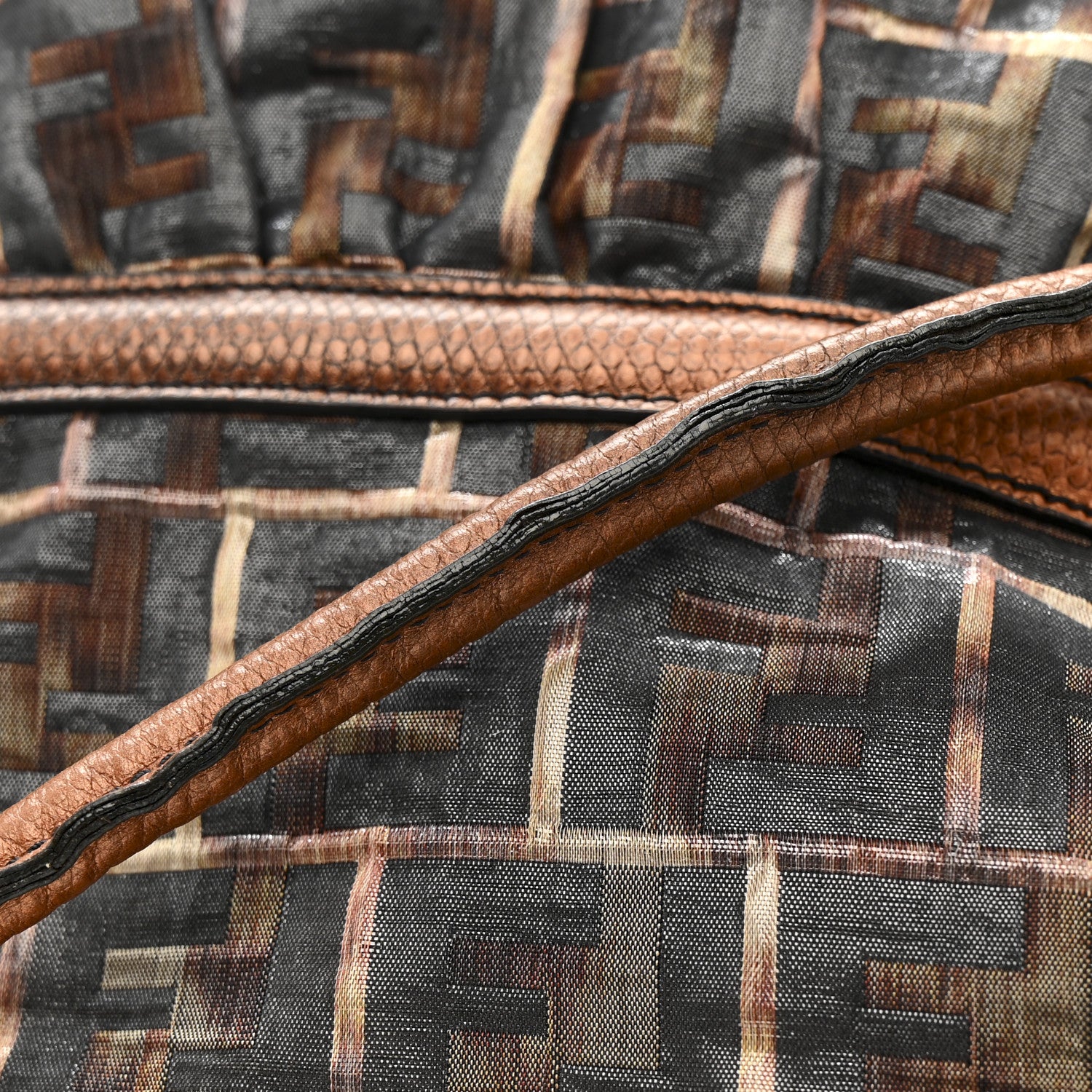 Zucca Calfskin Crocodile Embossed Large Chef Shopper Tote Tobacco - Image 13