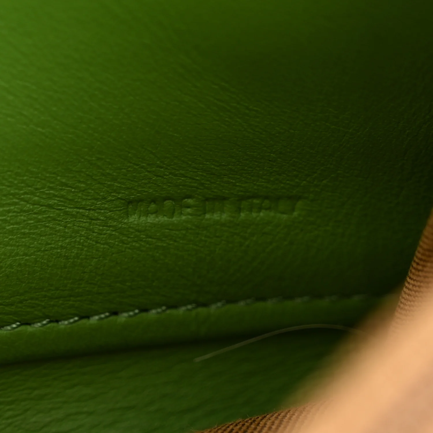 Zucca Spalmati Vitello Elite Clover Print Zip Around Wallet Tobacco Green - Image 7