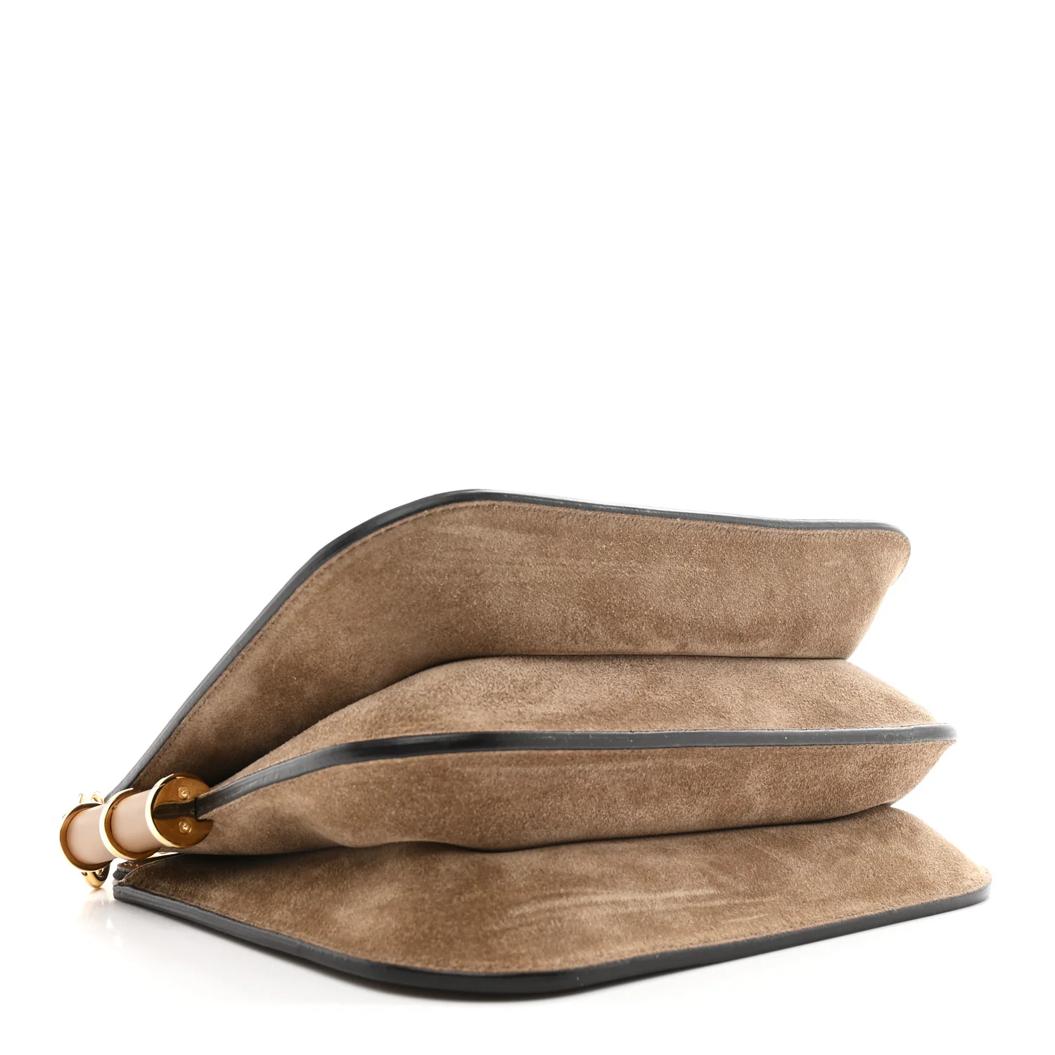 Zucca Suede Vitello King Luxor Fendi Touch Shoulder Bag Tobacco - Image 4