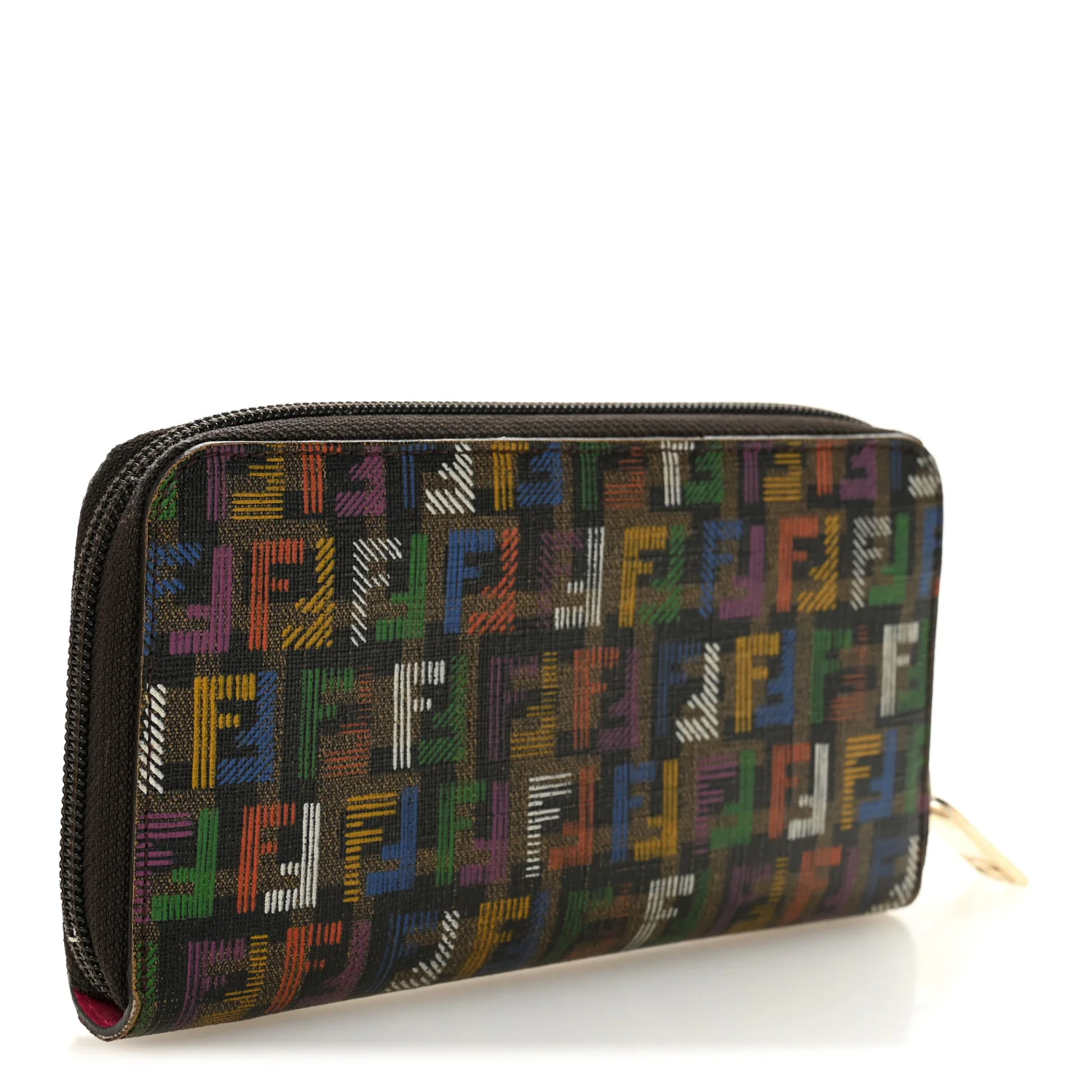 Zucchino Spalmati FF Multicolor Zip Around Wallet Black Multicolor - Image 3