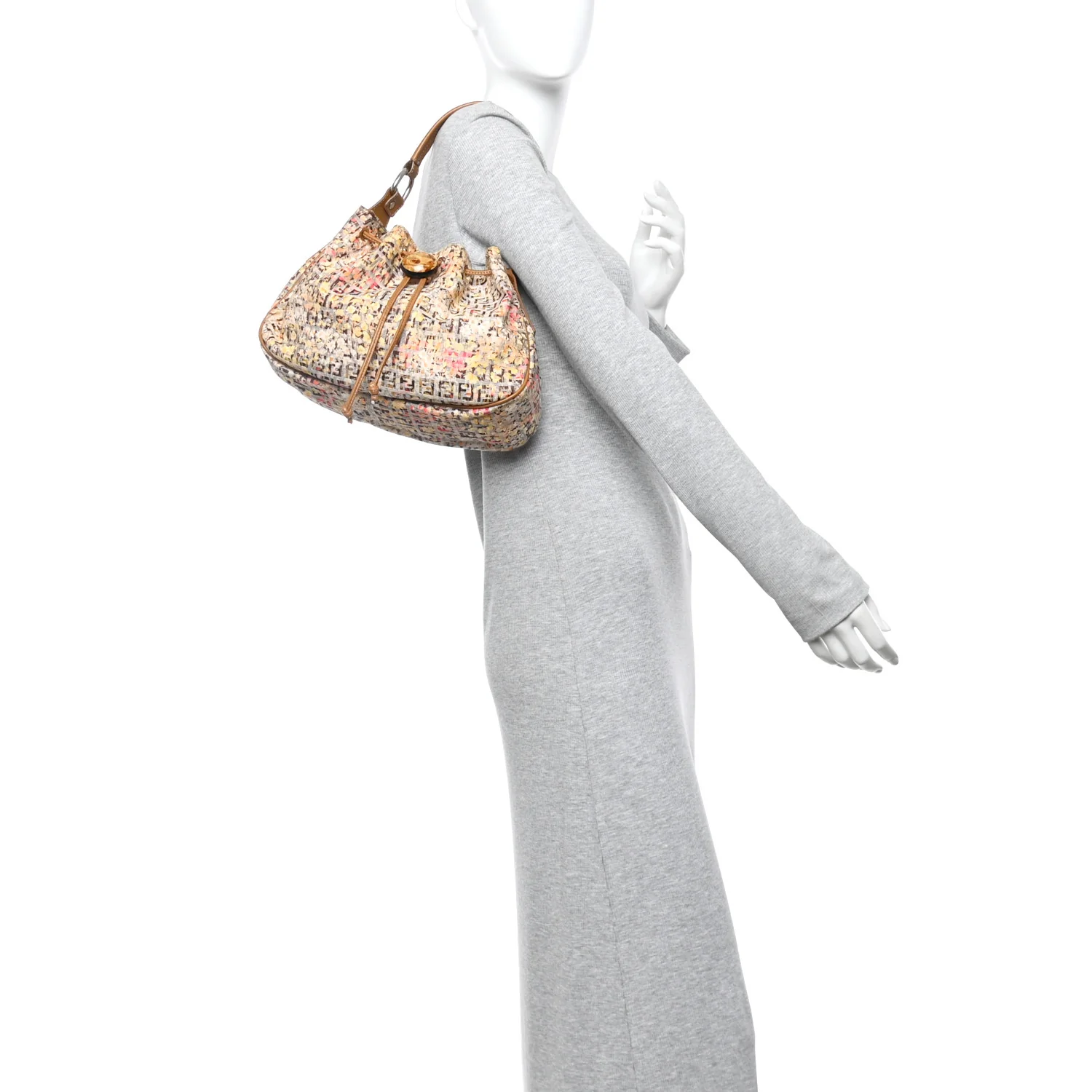 Zucchino Vitello Floral Forever Bucket Bag Pesca Giallo Saddler - Image 2