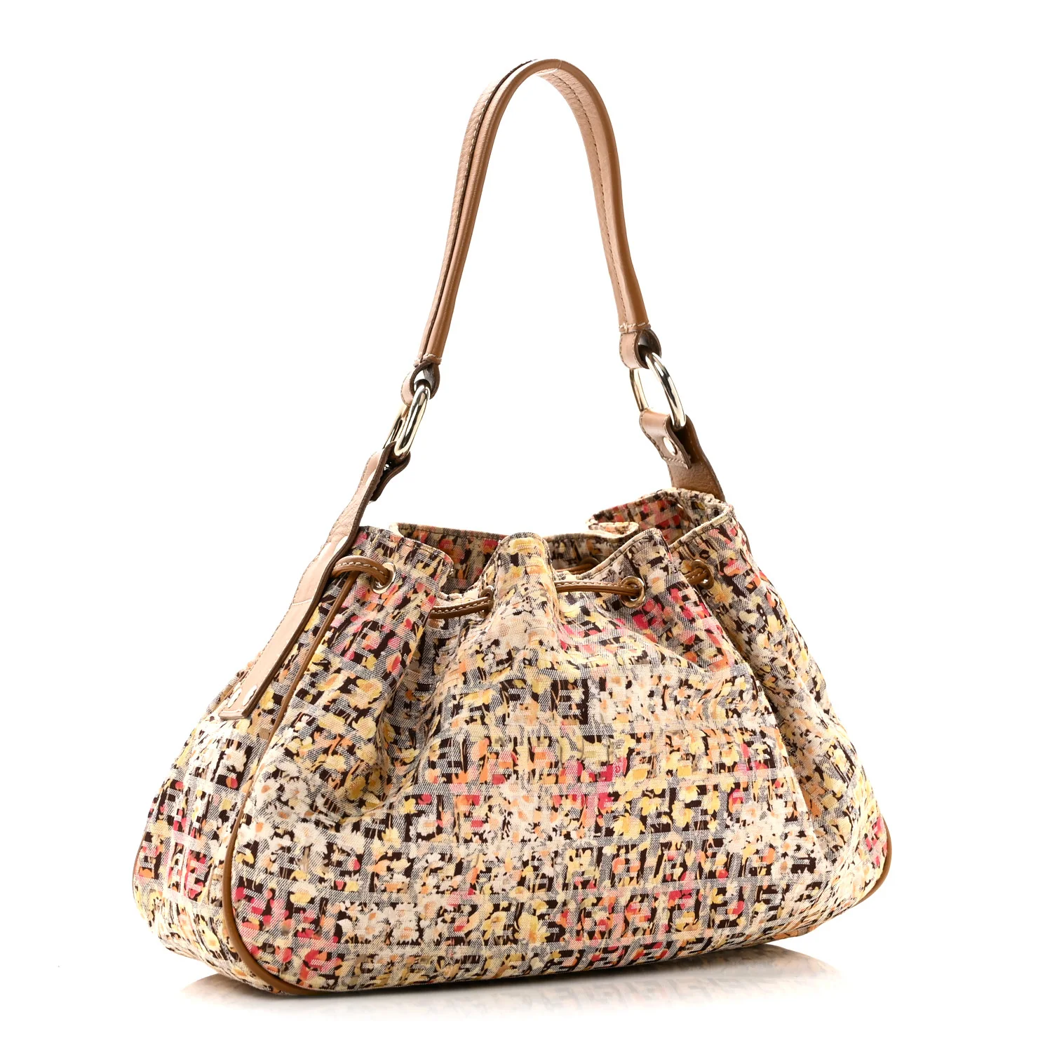 Zucchino Vitello Floral Forever Bucket Bag Pesca Giallo Saddler - Image 3