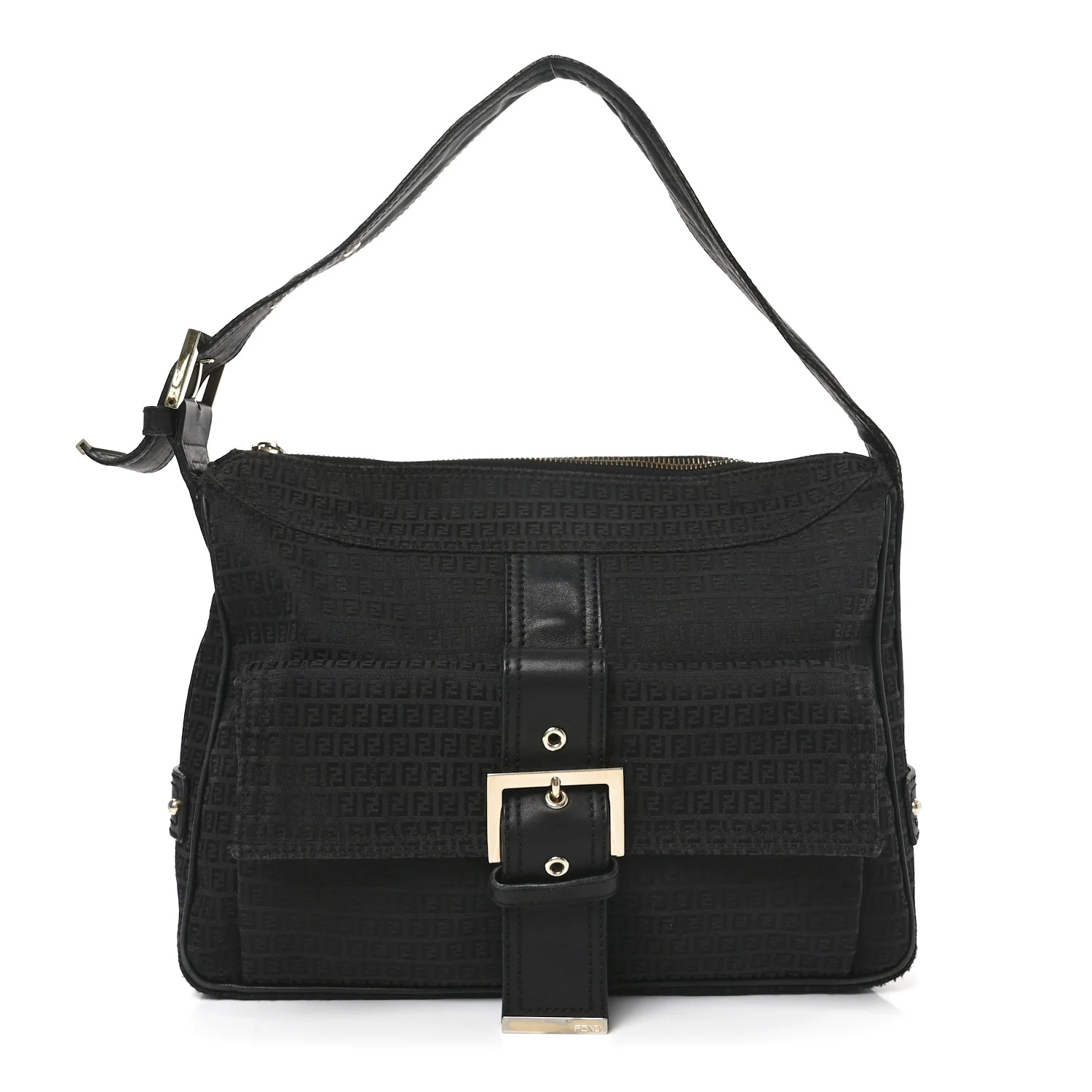 Zucchino Vitello Shoulder Bag Black