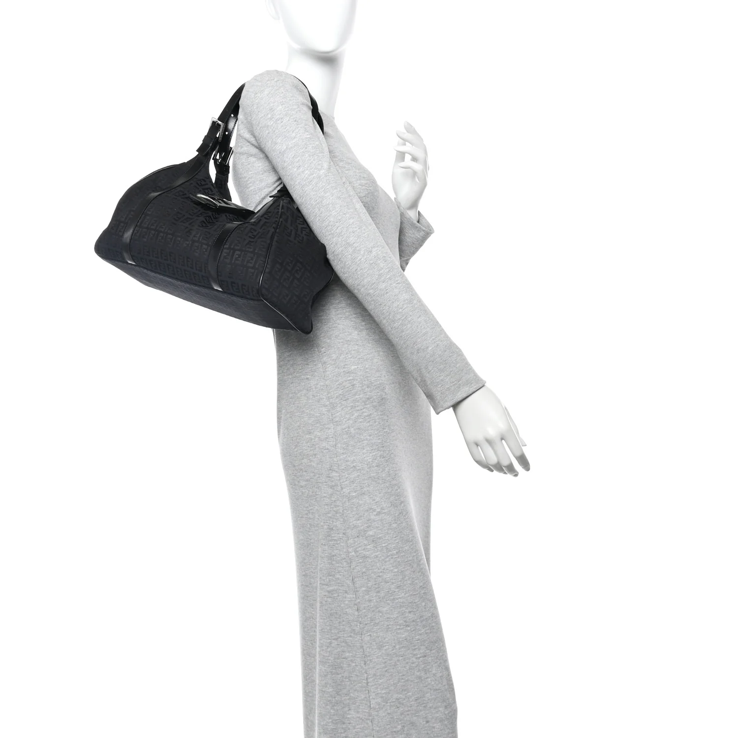 Zucchino Vitello Shoulder Bag Black - Image 2