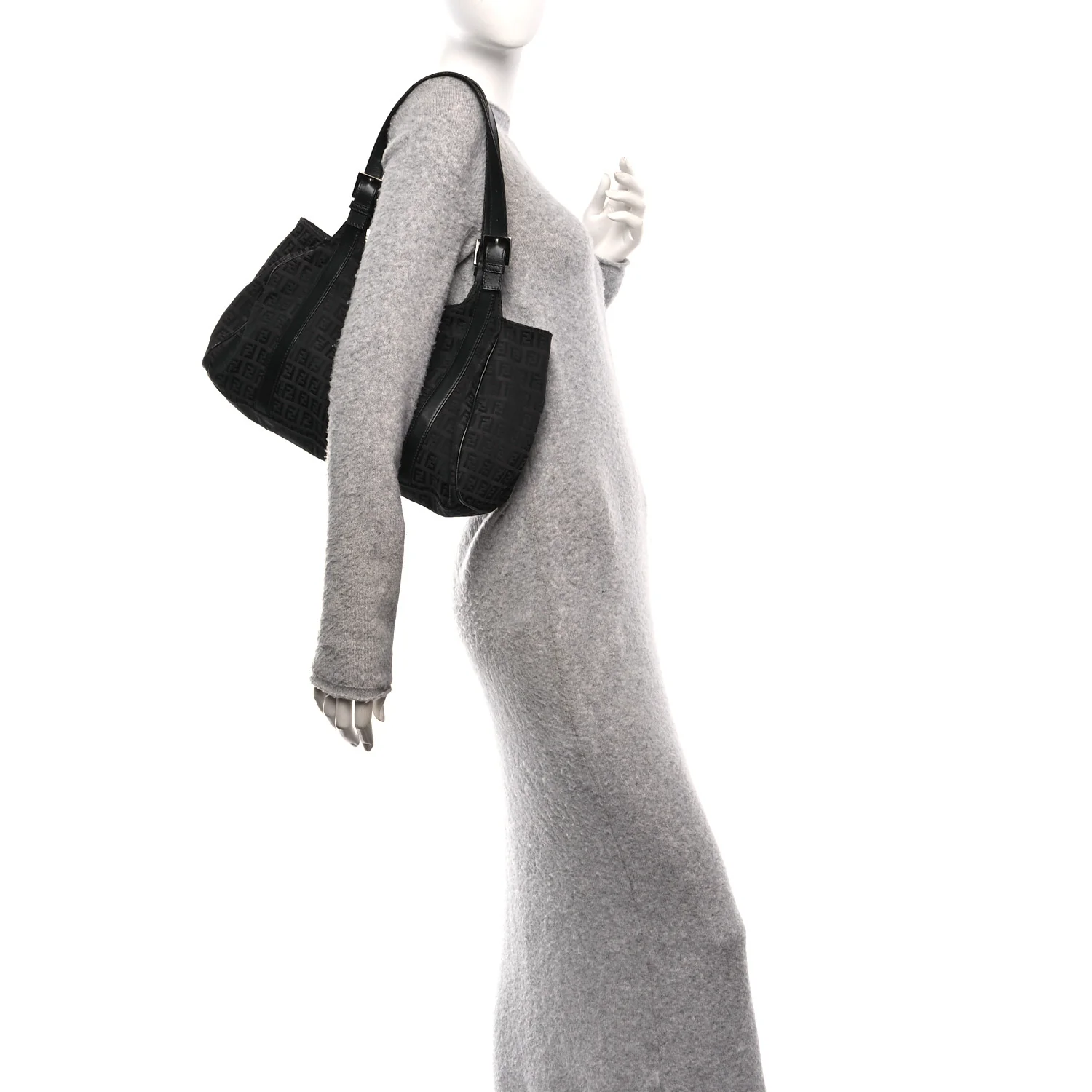 Zucchino Vitello Shoulder Bag Black Moro - Image 2