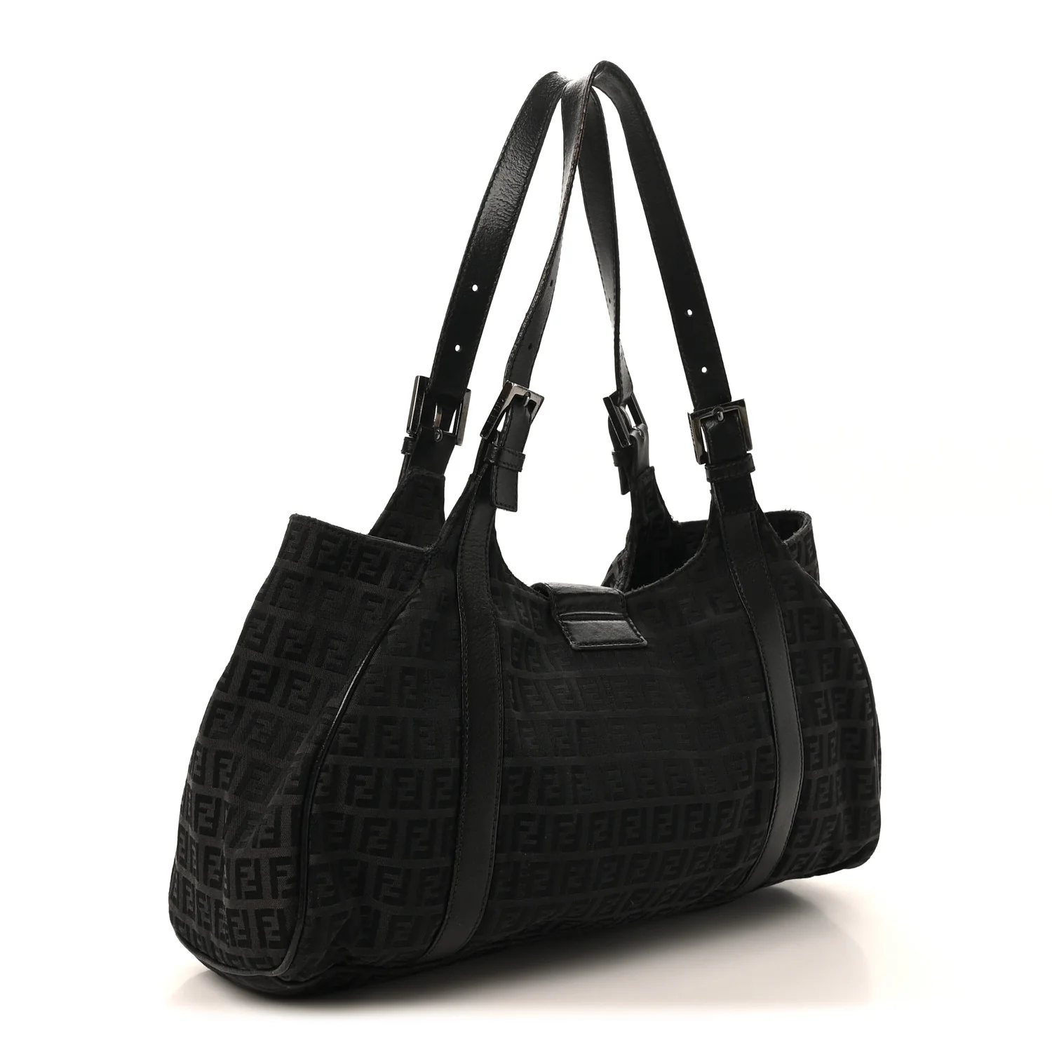 Zucchino Vitello Shoulder Bag Black Moro - Image 3
