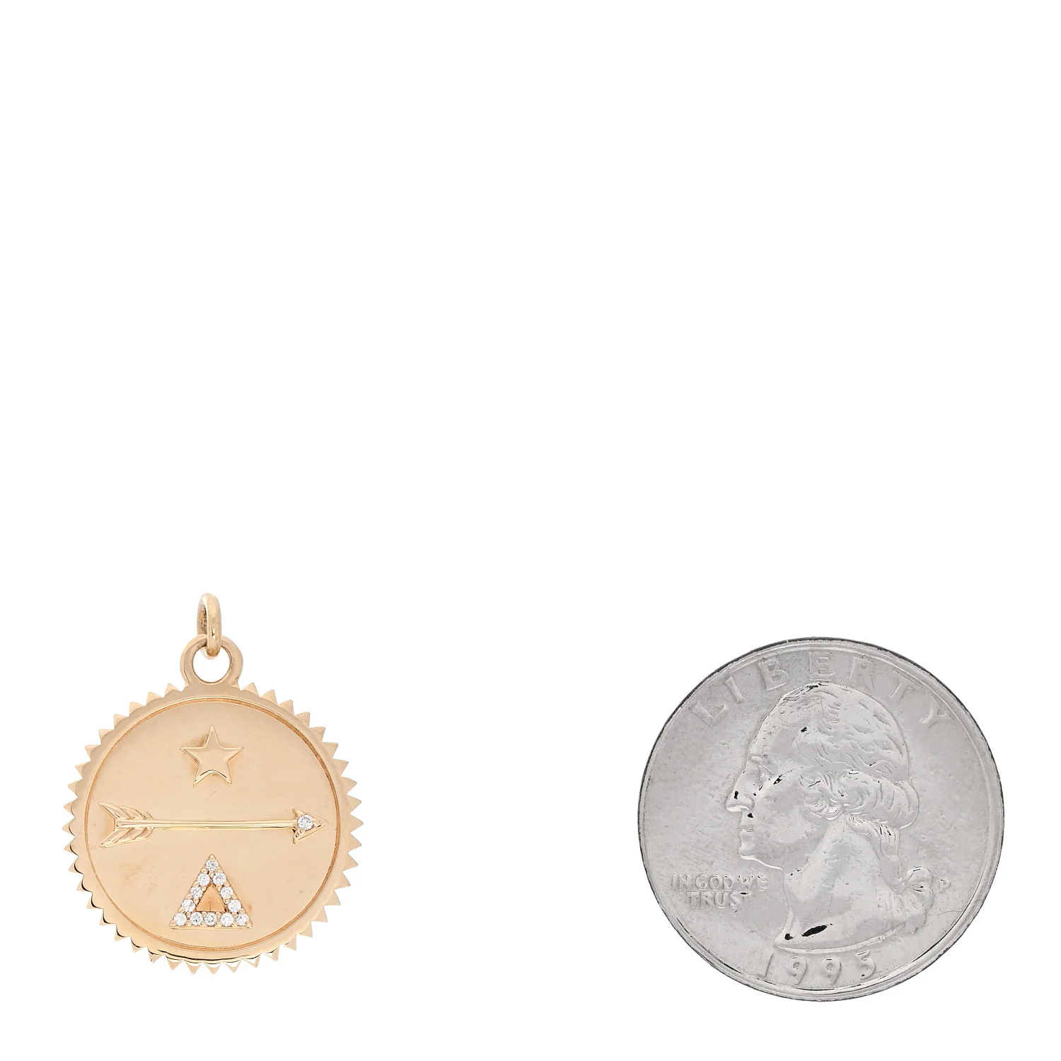 18K Yellow Gold Diamond Medium Dream Medallion Pendant - Image 2