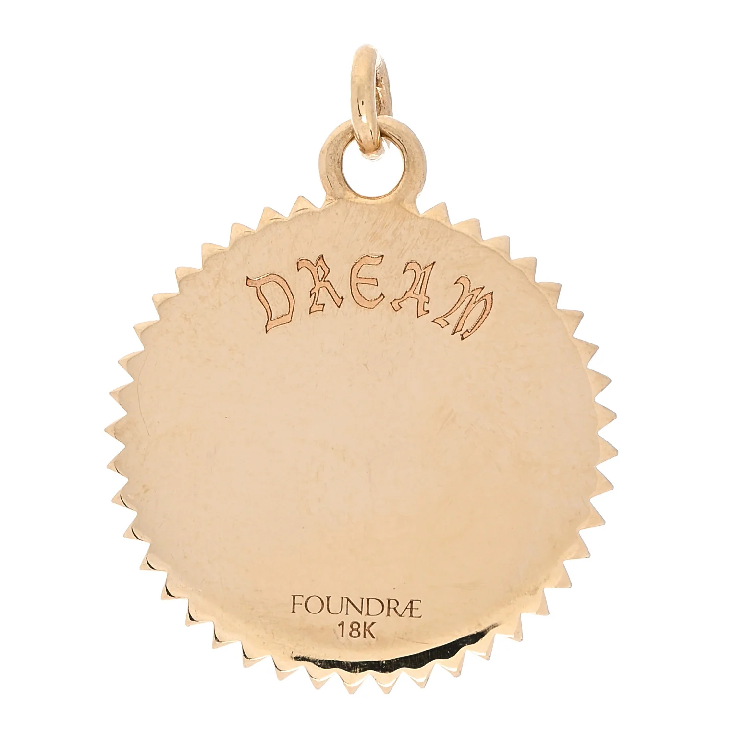 18K Yellow Gold Diamond Medium Dream Medallion Pendant - Image 3