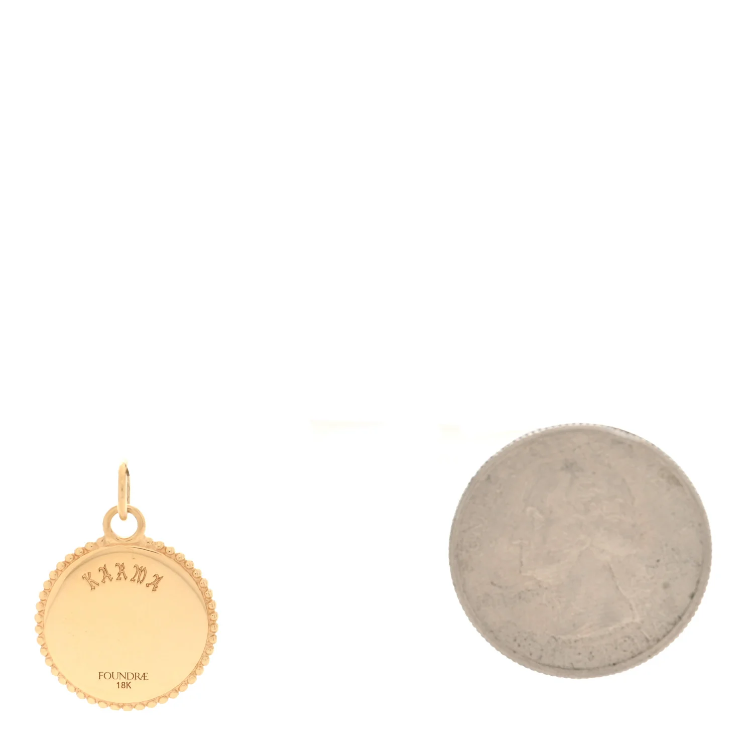 18K Yellow Gold Diamond Small Karma Medallion Pendant - Image 2