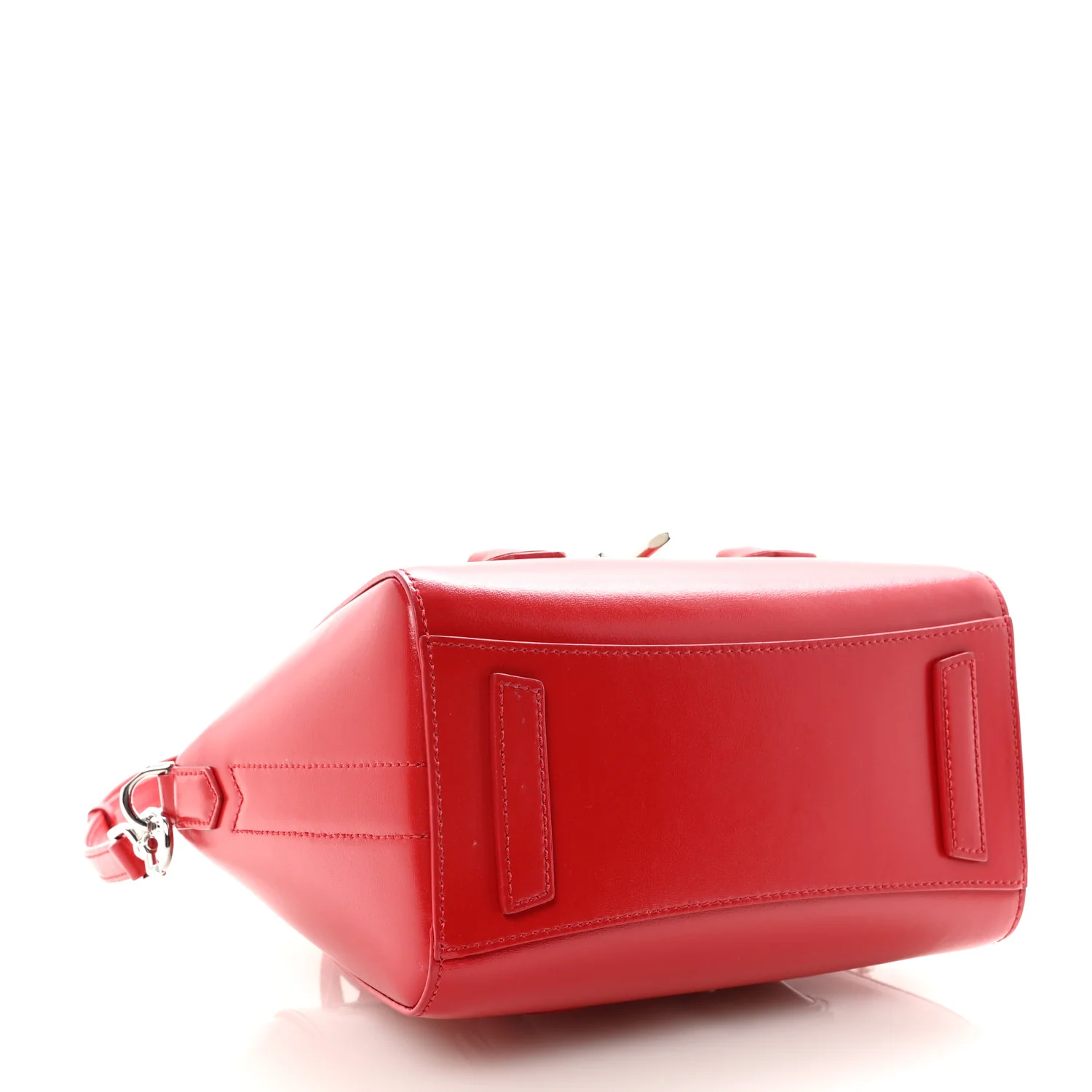 Box Calfskin Mini Lock Antigona Shoulder Bag Red - Image 4