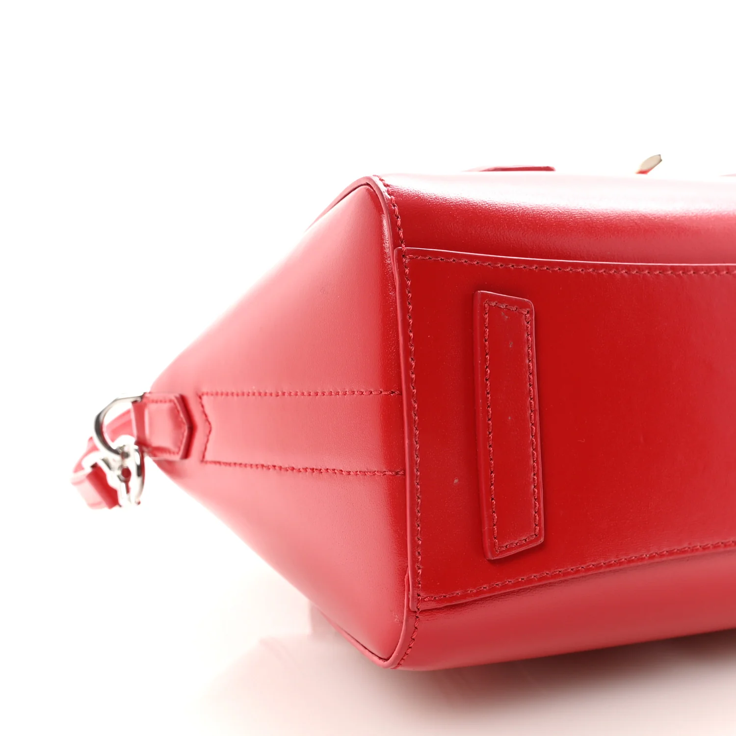 Box Calfskin Mini Lock Antigona Shoulder Bag Red - Image 8