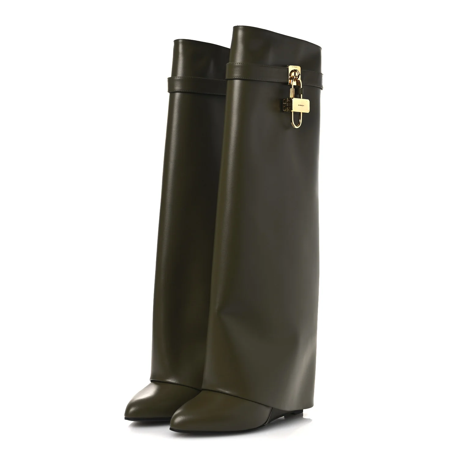 Box Calfskin Shark Lock Pant Boots 41 Dark Khaki - Image 4