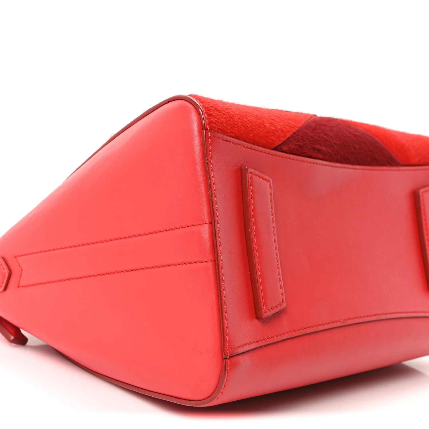 Calf Hair Smooth Calfskin Geometric Small Antigona Red - Image 9