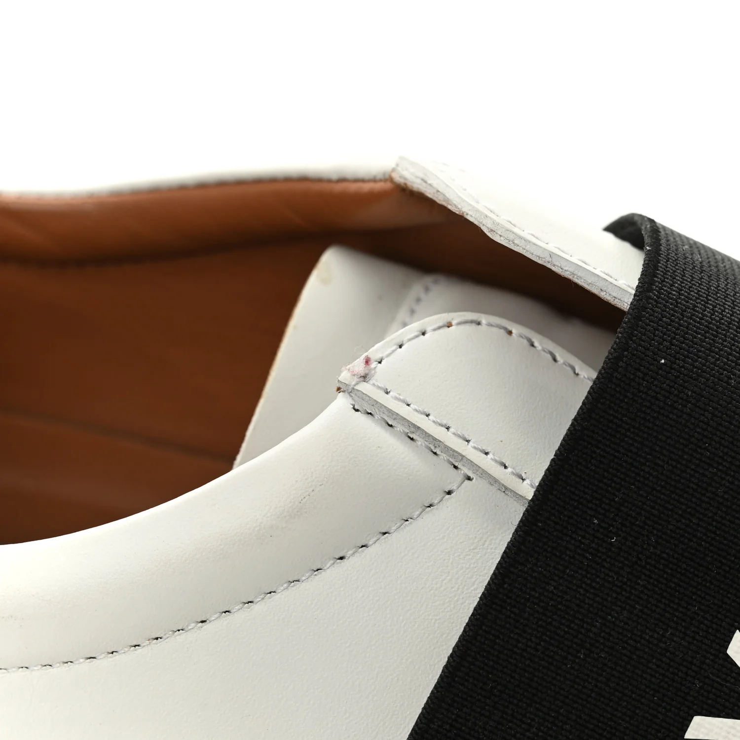 Calfskin Band Logo Womens City Sport Sneakers 38.5 White Black - Image 10