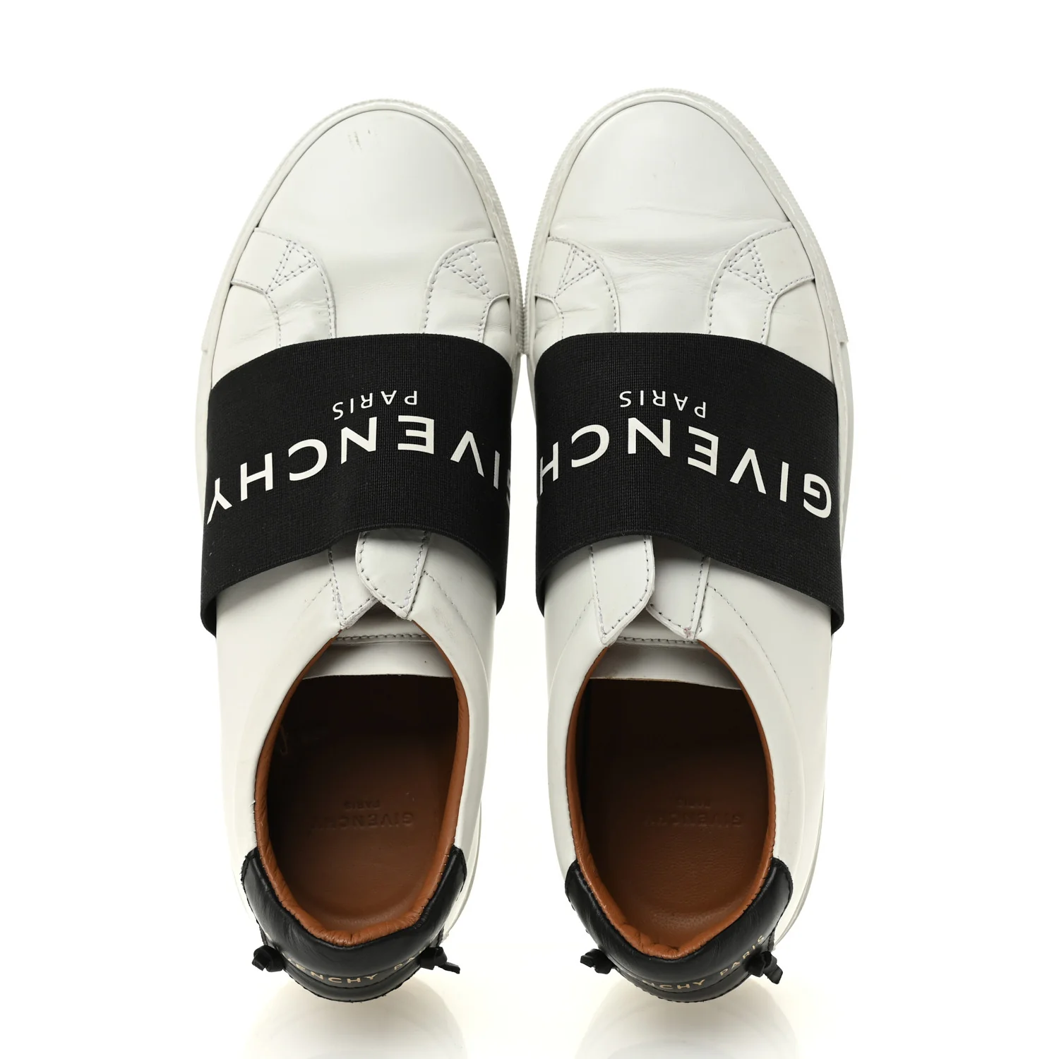 Calfskin Band Logo Womens City Sport Sneakers 38.5 White Black - Image 2