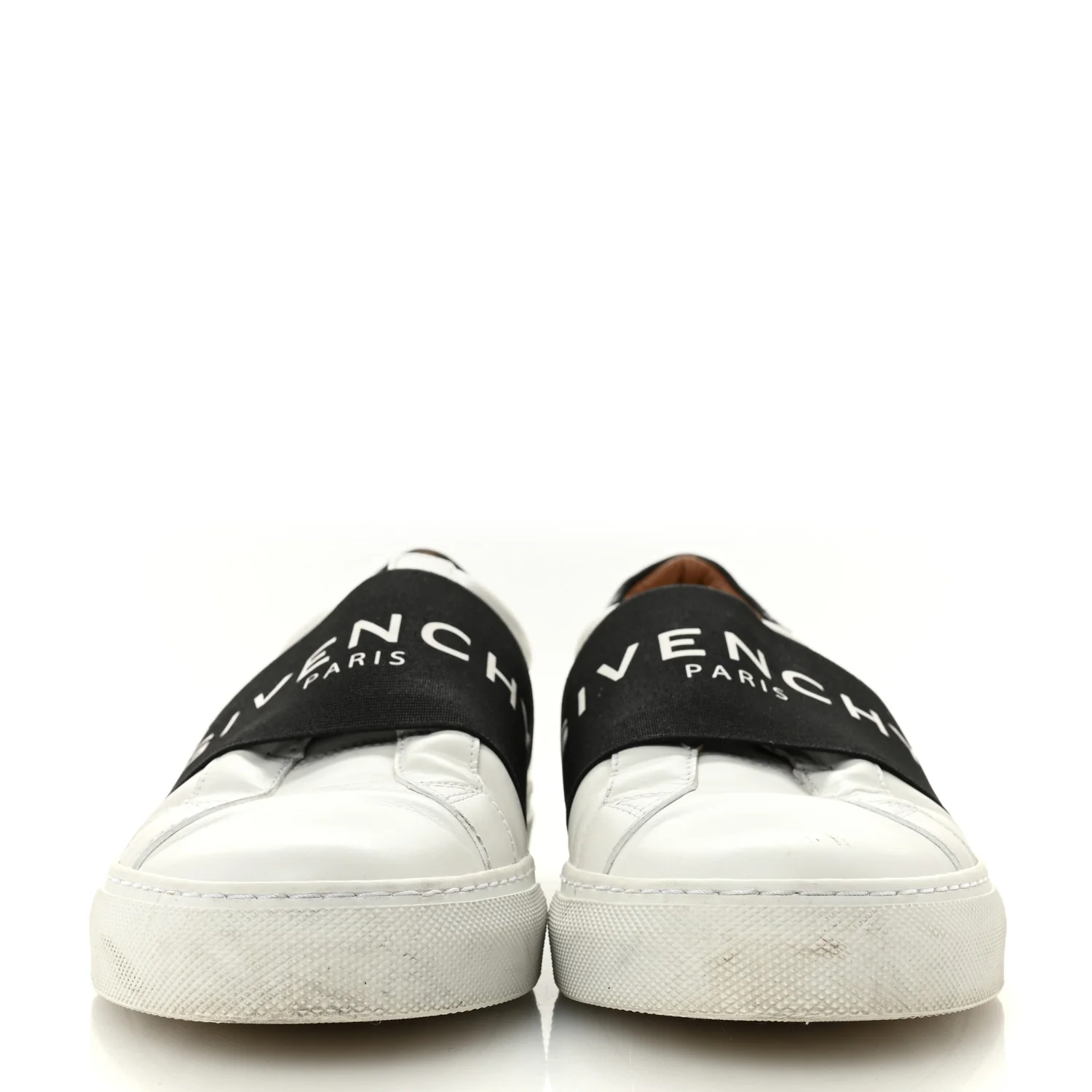 Calfskin Band Logo Womens City Sport Sneakers 38.5 White Black - Image 3