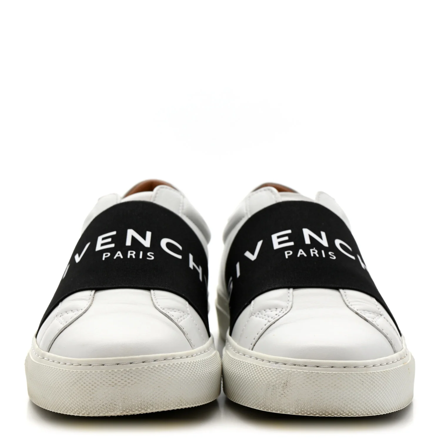 Calfskin Band Logo Womens Urban Street Sneakers 35 White Black - Image 3