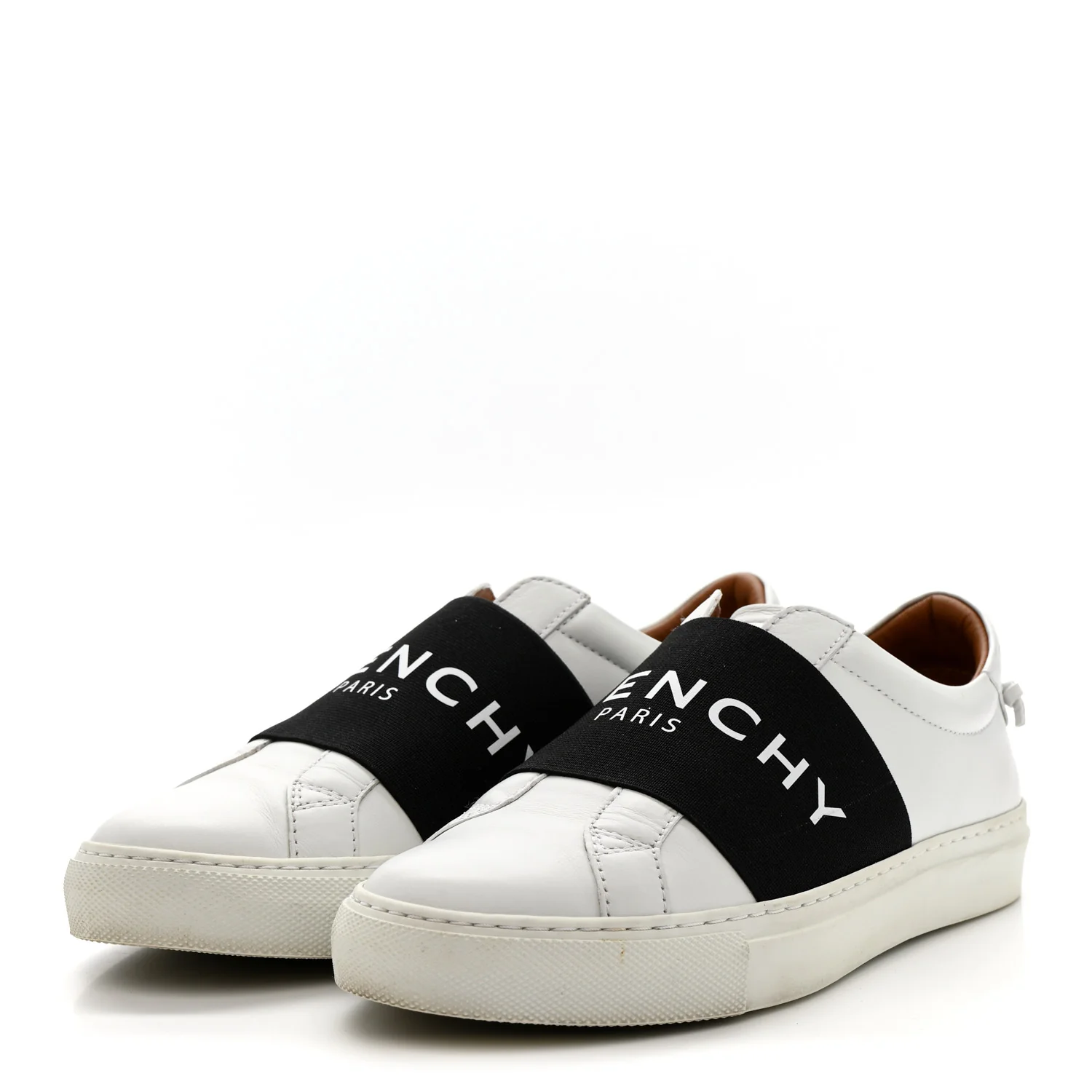 Calfskin Band Logo Womens Urban Street Sneakers 35 White Black - Image 4