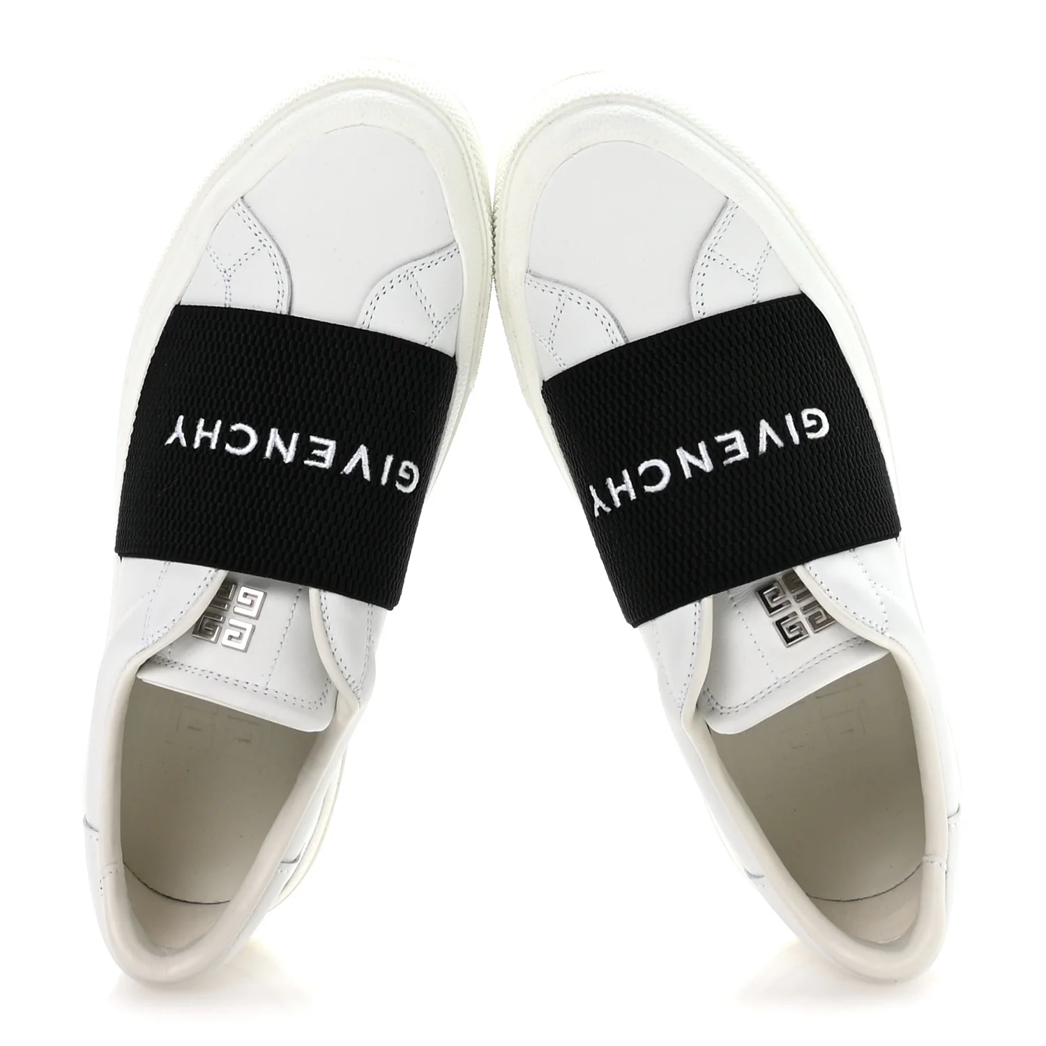 Calfskin Band Logo Womens Urban Street Sneakers 37.5 White Black - Image 2