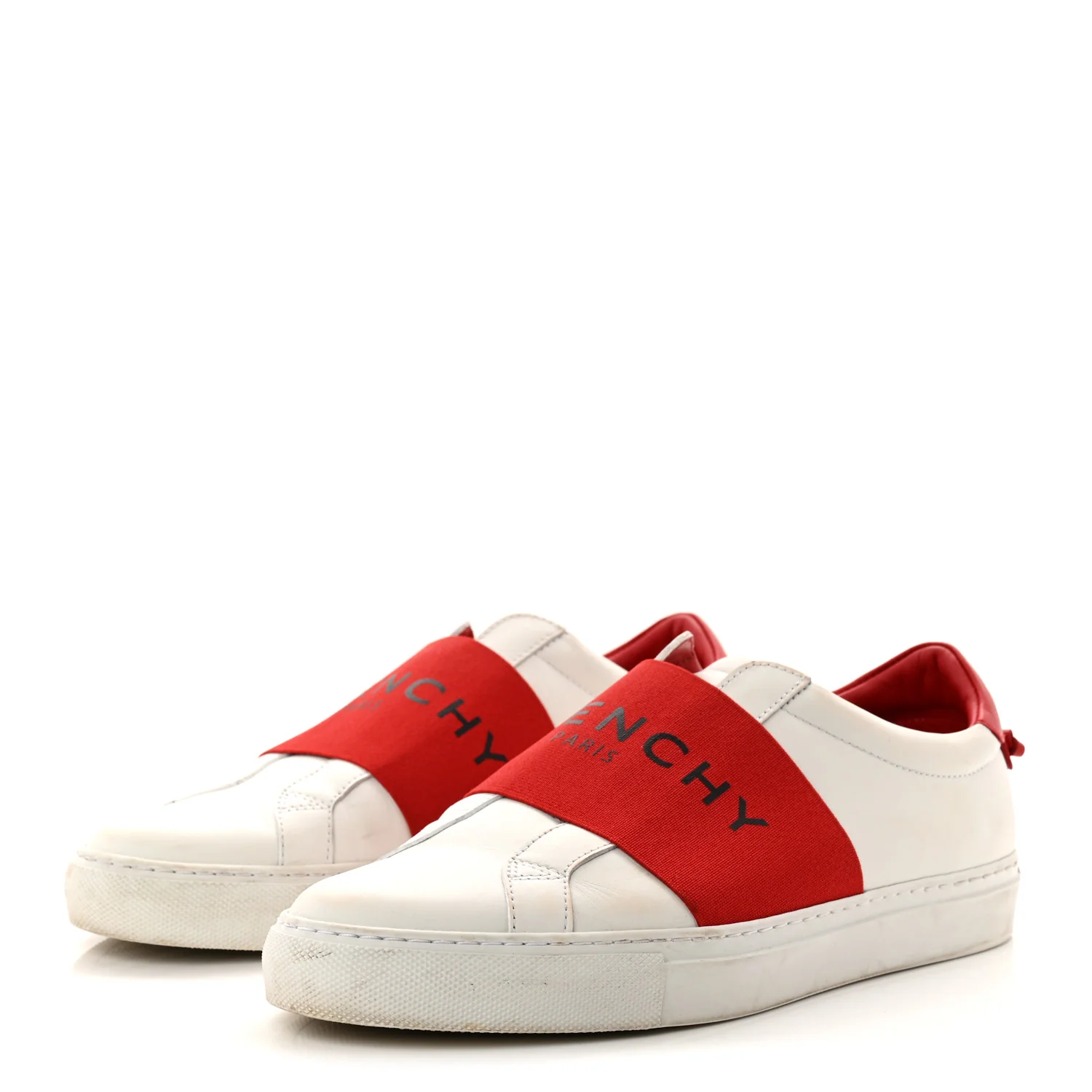 Calfskin Band Logo Womens Urban Street Sneakers 40 White Red - Image 4