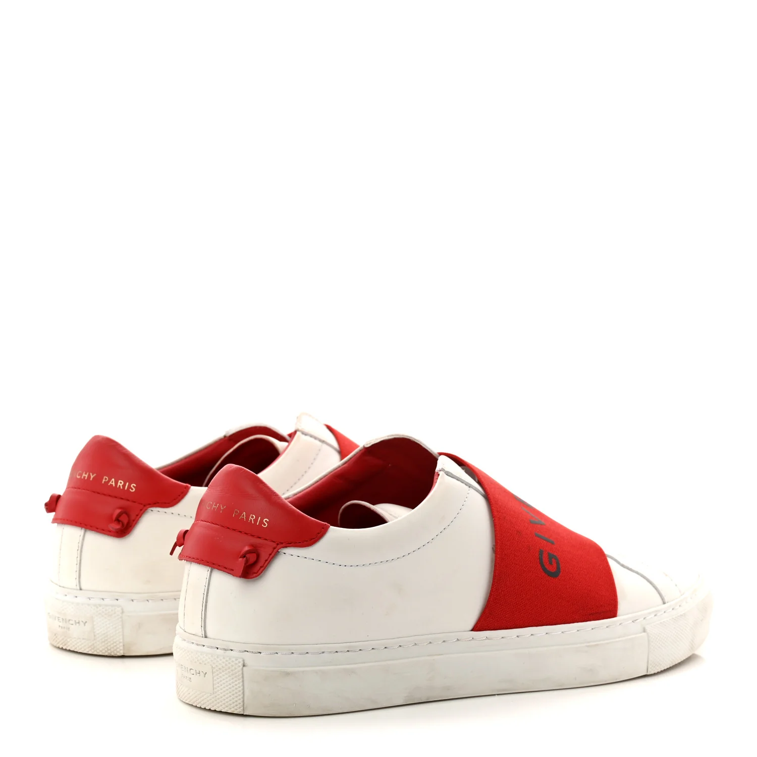 Calfskin Band Logo Womens Urban Street Sneakers 40 White Red - Image 5