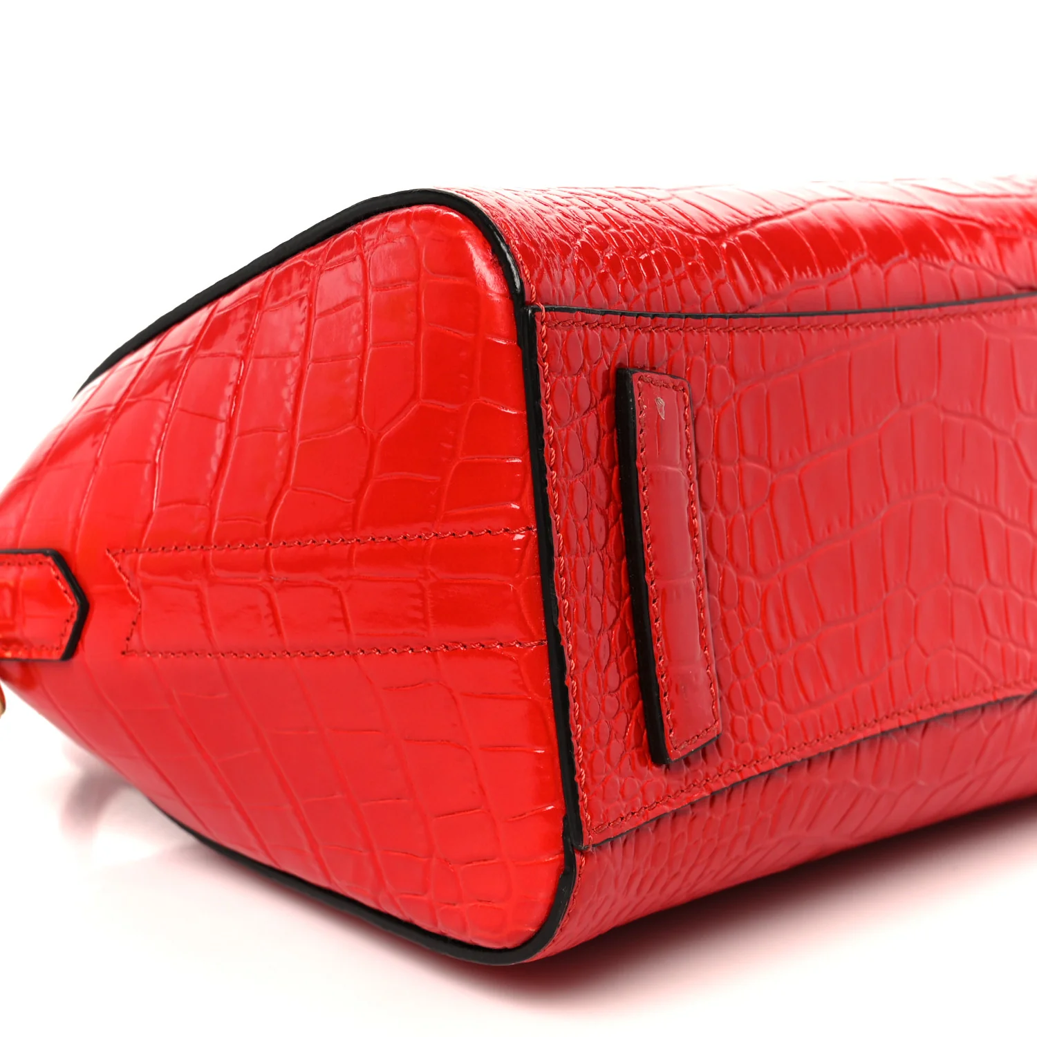 Calfskin Crocodile Embossed Mini Antigona Red - Image 9