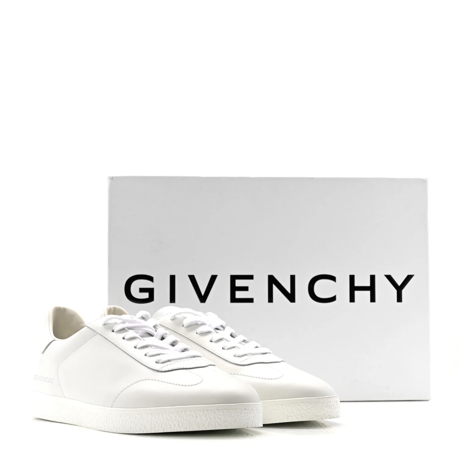 Calfskin Logo Debossed Town Sneakers 43 White - Image 10