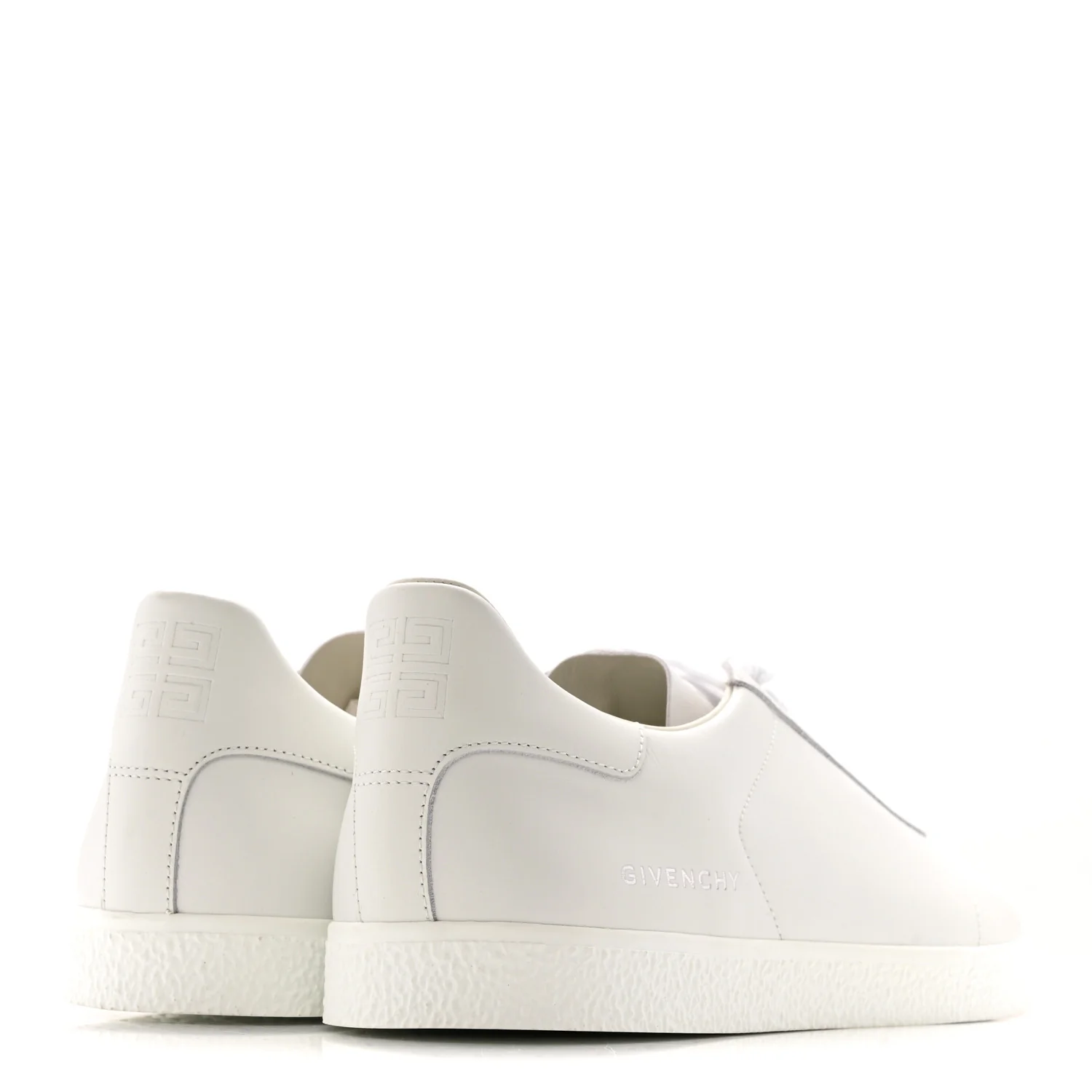Calfskin Logo Debossed Town Sneakers 43 White - Image 5