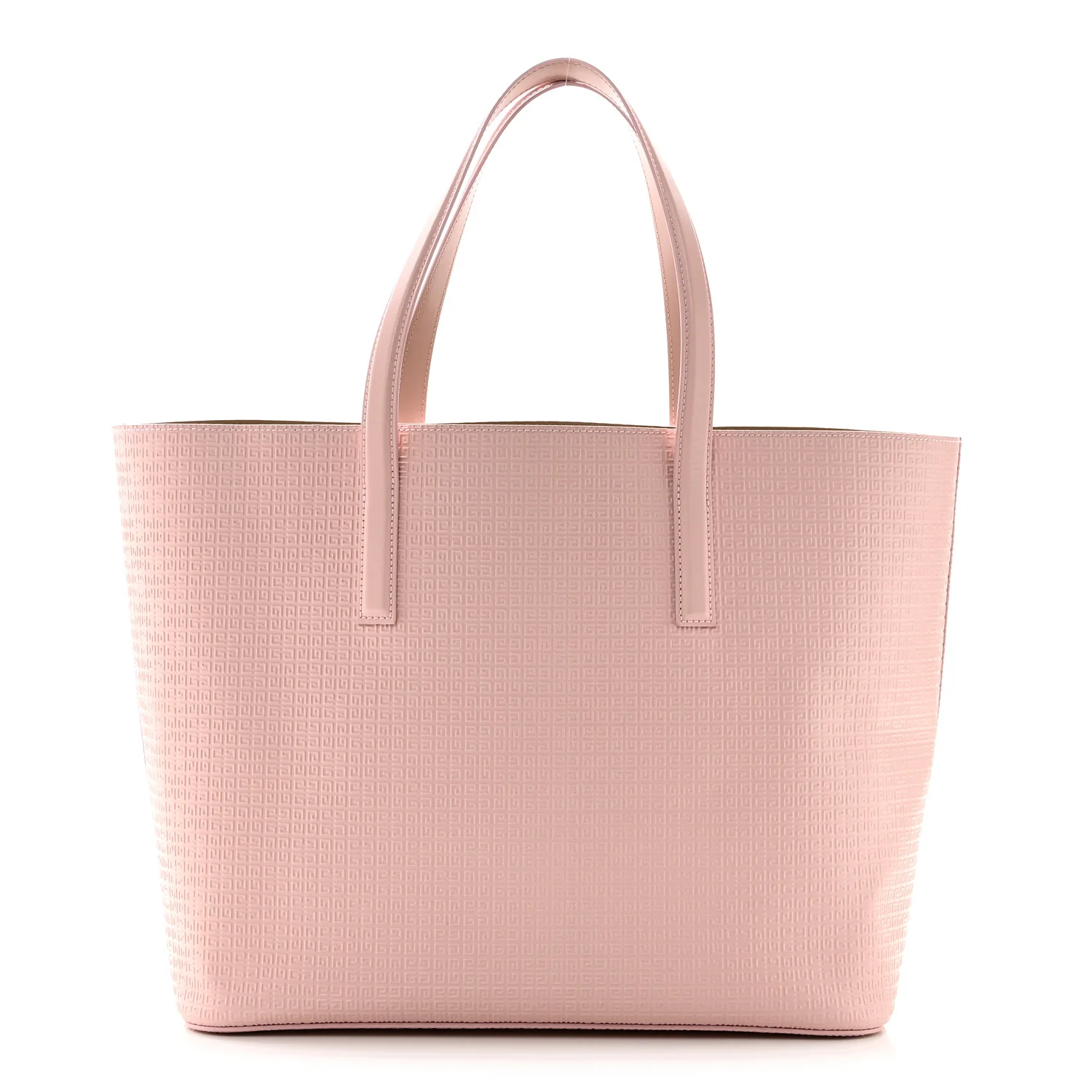 Calfskin Logo Embossed Wing Shopper Tote Blush Pink