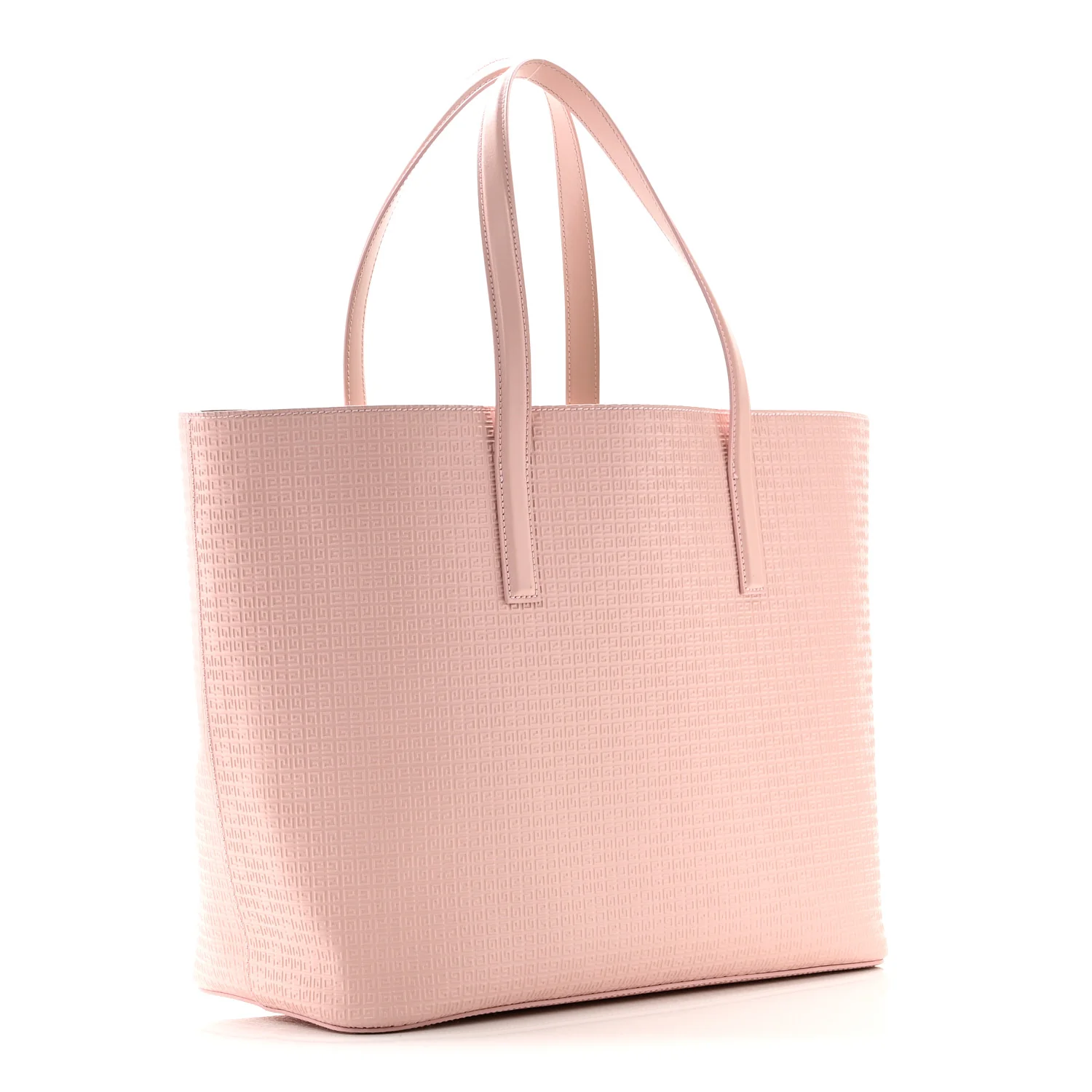 Calfskin Logo Embossed Wing Shopper Tote Blush Pink - Image 4