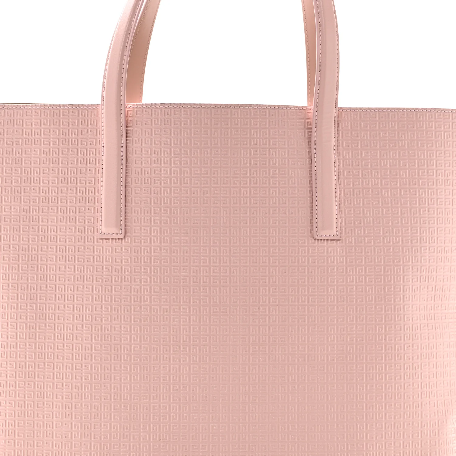 Calfskin Logo Embossed Wing Shopper Tote Blush Pink - Image 8