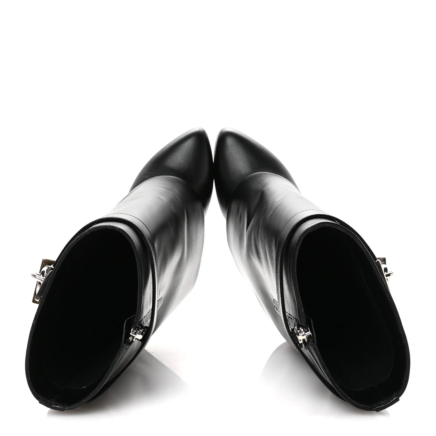 Calfskin Shark Lock Ankle Boots 39.5 Black - Image 2