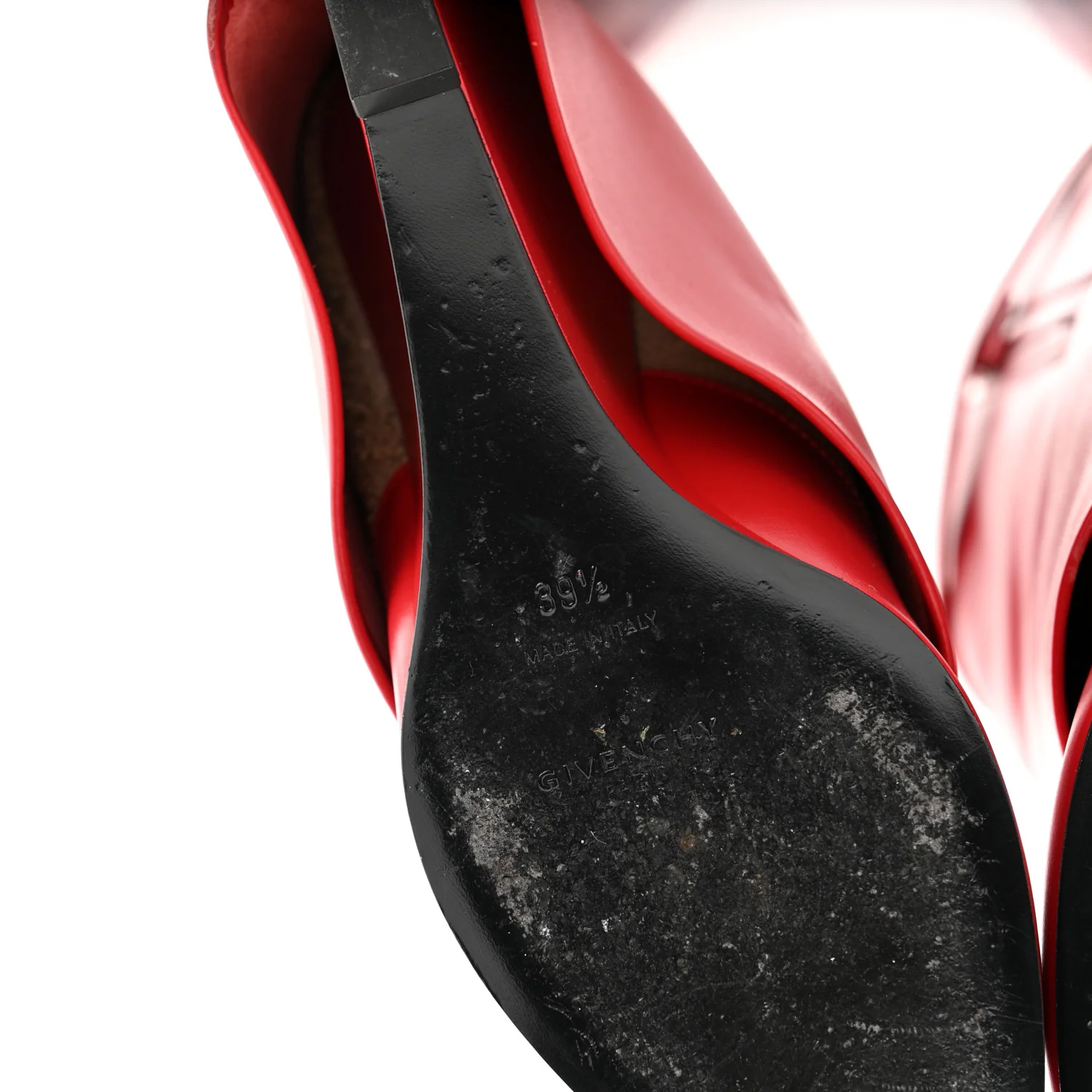 Calfskin Shark Lock Ankle Boots 39.5 Red - Image 8