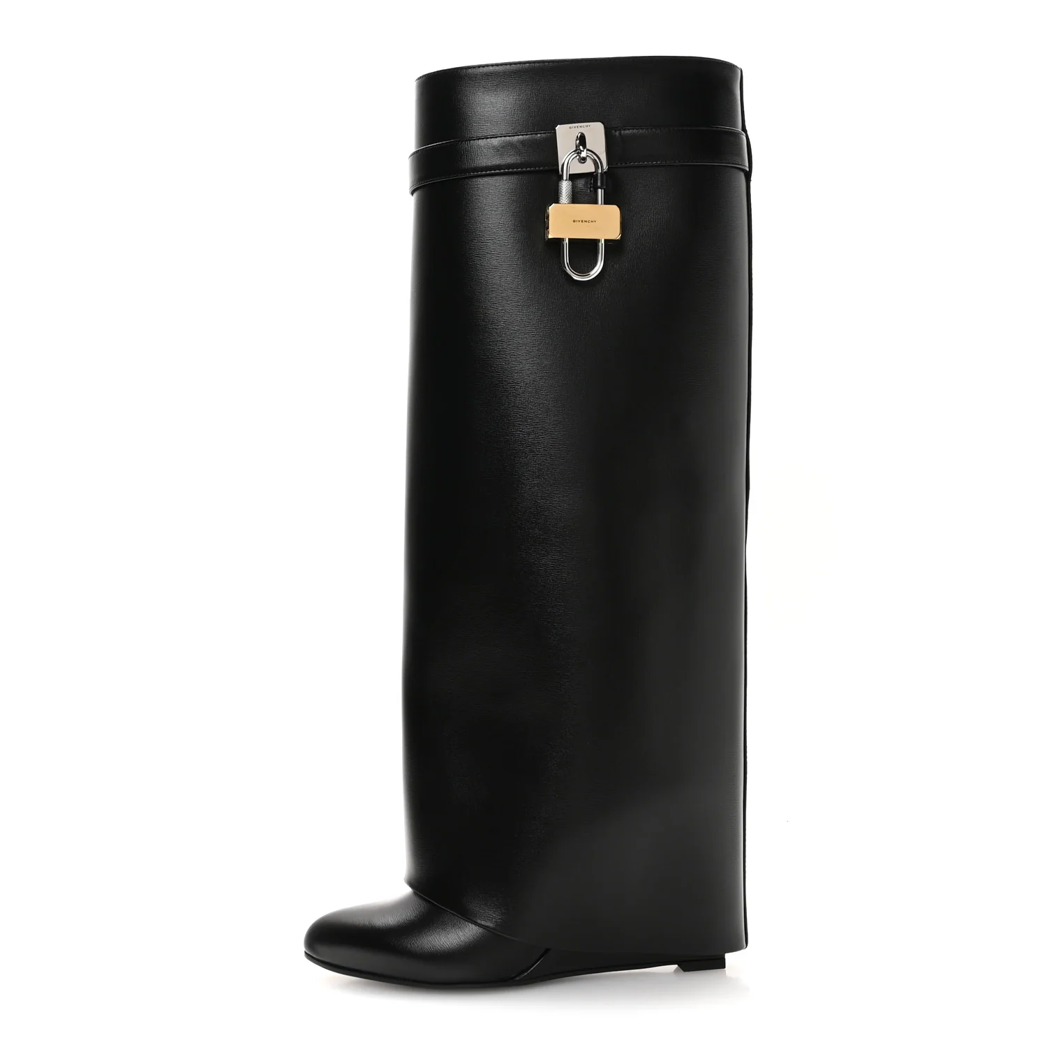 Calfskin Shark Lock Pant Boots 38 Black