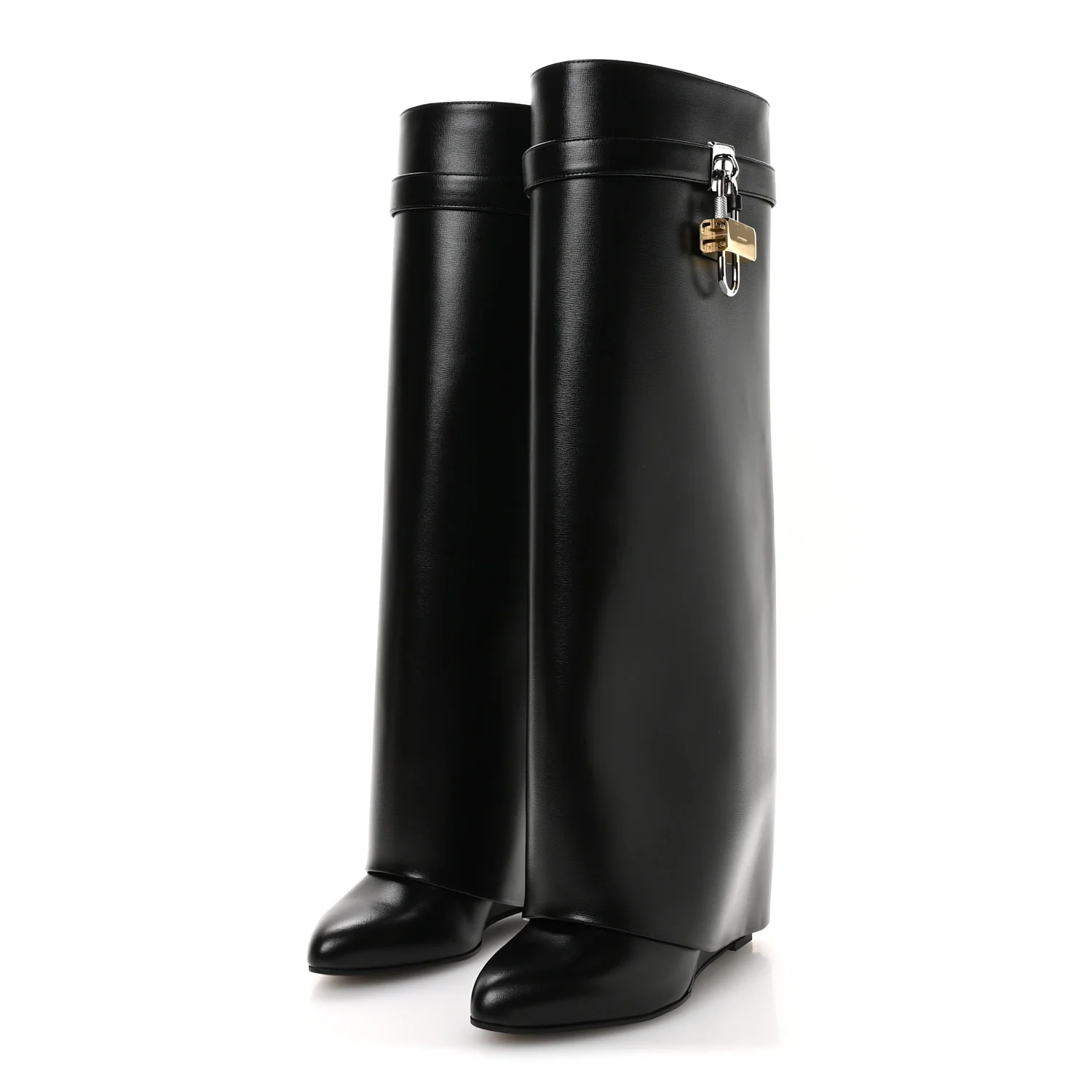 Calfskin Shark Lock Pant Boots 38 Black - Image 3